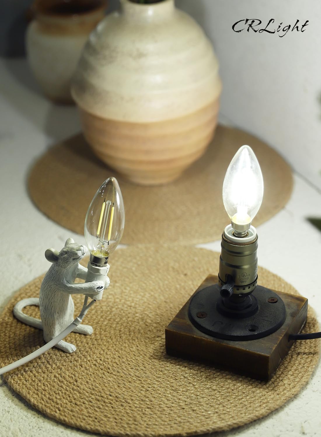 CRLight LED Candelabra Bulbs, 2W, 250 LM, Daylight White 5000K, E12 Vintage Edison, 12 Pack, Clear Glass