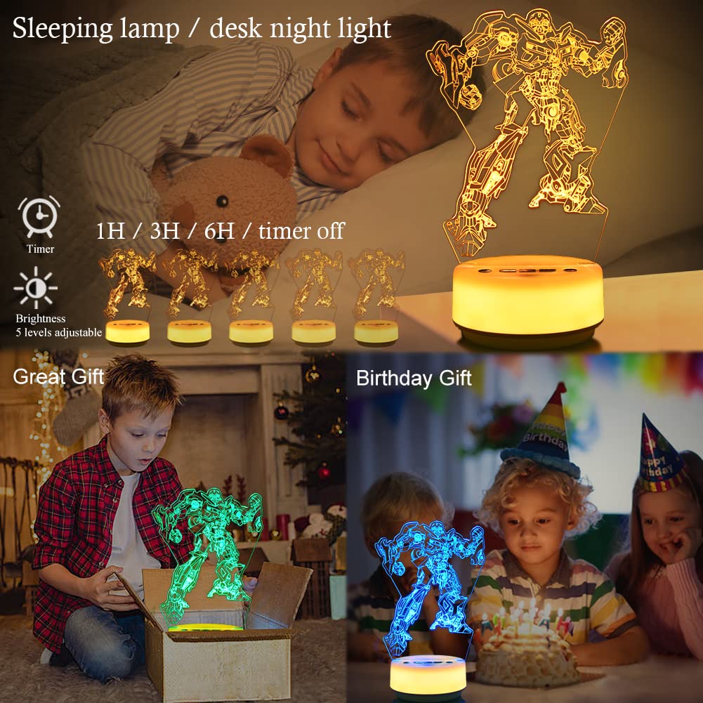 Shinecloud Robot Night Light Atmosphere Led Table Light Creative Visual Lamp As Gifts For Kids Or Adults, D  Cor Light For Kids