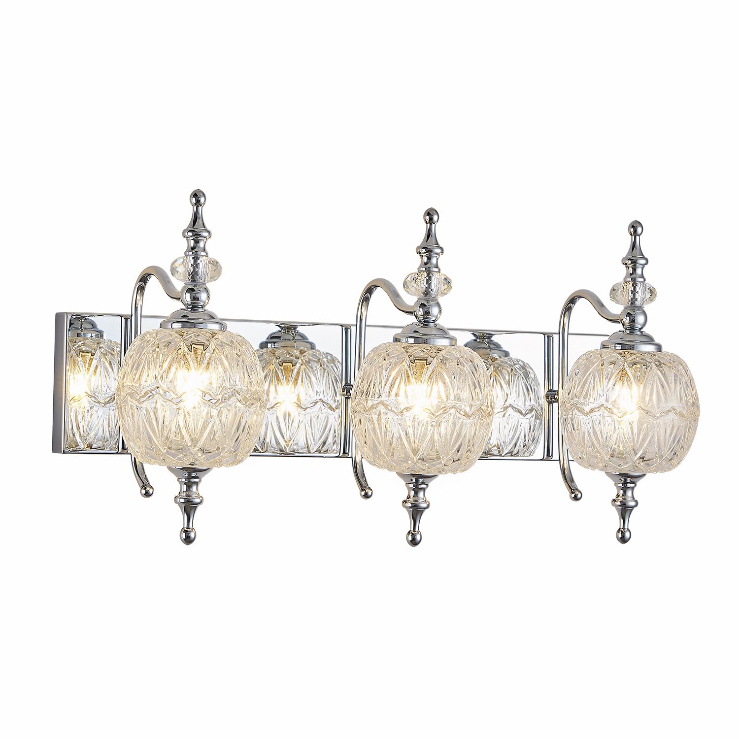 Tlolgt Modern Crystal Bathroom Vanity Lights Fixtures Over Mirror Chrome 3 Light Vanity Lights For Bathroom Bedroom Sconces Wall
