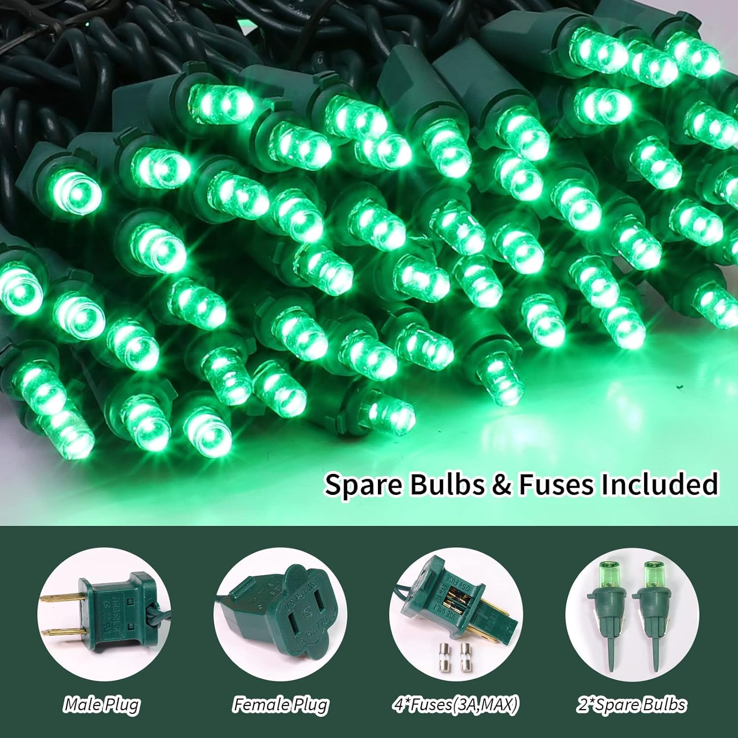 Lamphome 60 Count Green- String Lights - Led Christmas Lights, Mini Led Lights For Indoor Outdoor Home Holiday Party Wedding Independence Day Decoration