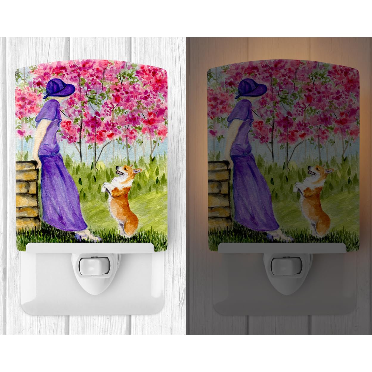 Carolines Treasures Corgi Ceramic Night Light, UL-Certified, 6x4x3, Multicolor, Model SS8616CNL