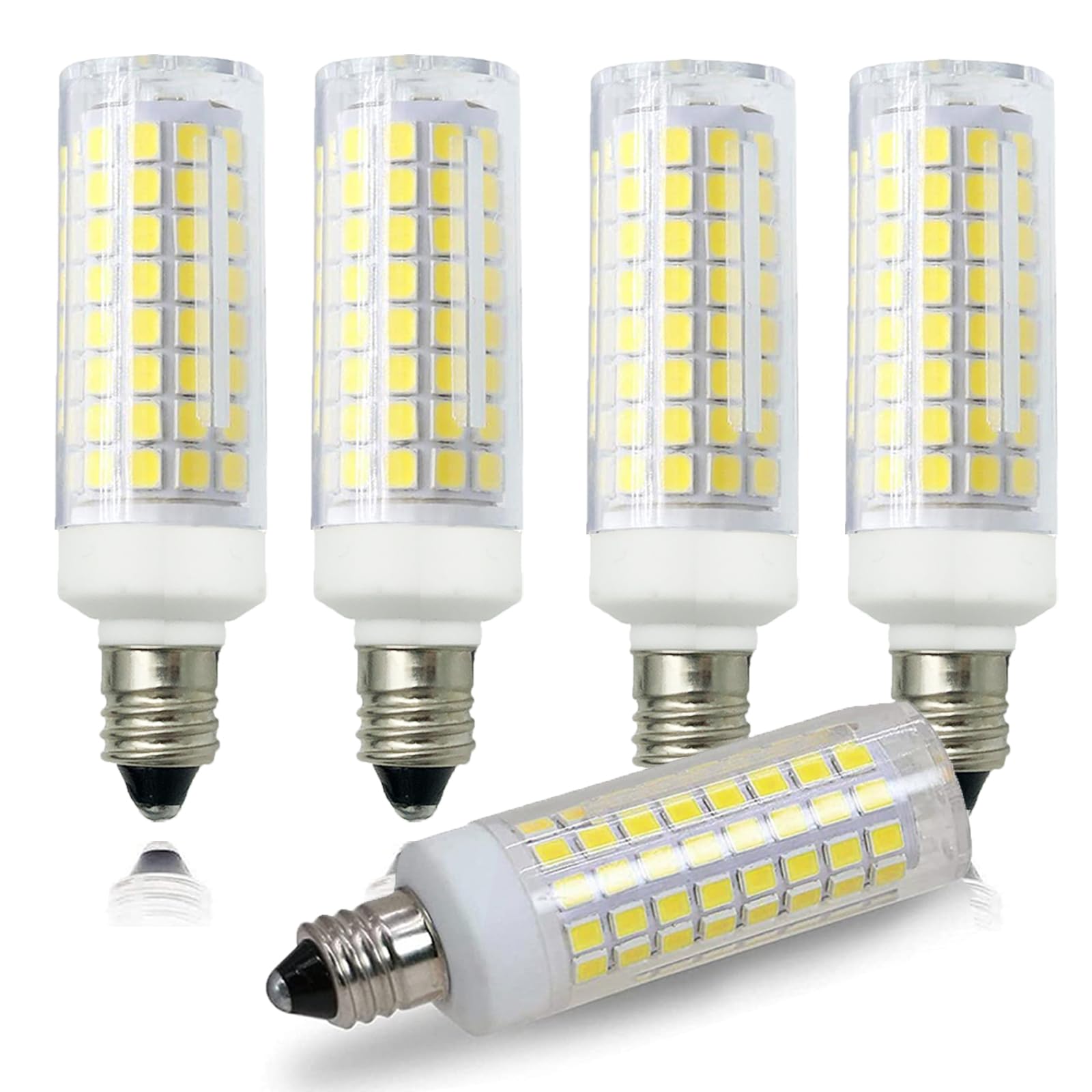 ZSSXOLED E11 LED Bulb 7W Dimmable Mini Candelabra Base Pack of 5 White 6000K