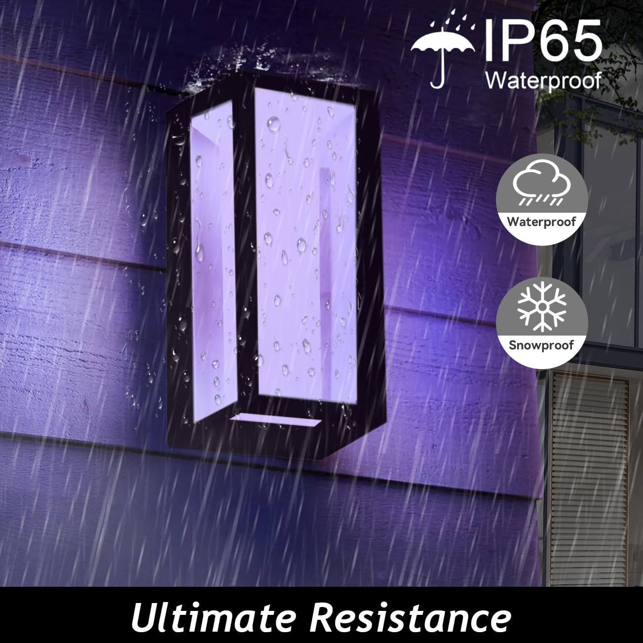 Zigbee 1400Lm Smart Outdoor Wall Lights, Rgb Color Changing And Cool To Warm White 2700K-6500K Exterior Wall Sconce, Works With
