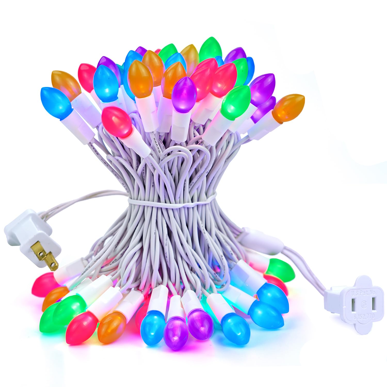 BOHON Easter Lights String 50 LED 17FT Multi Color Christmas Lights White Wire Pastel String Lights Plug in for Bedroom Indoor Patio Wreath Carnival Easter Decorations Outdoor  Waterproof