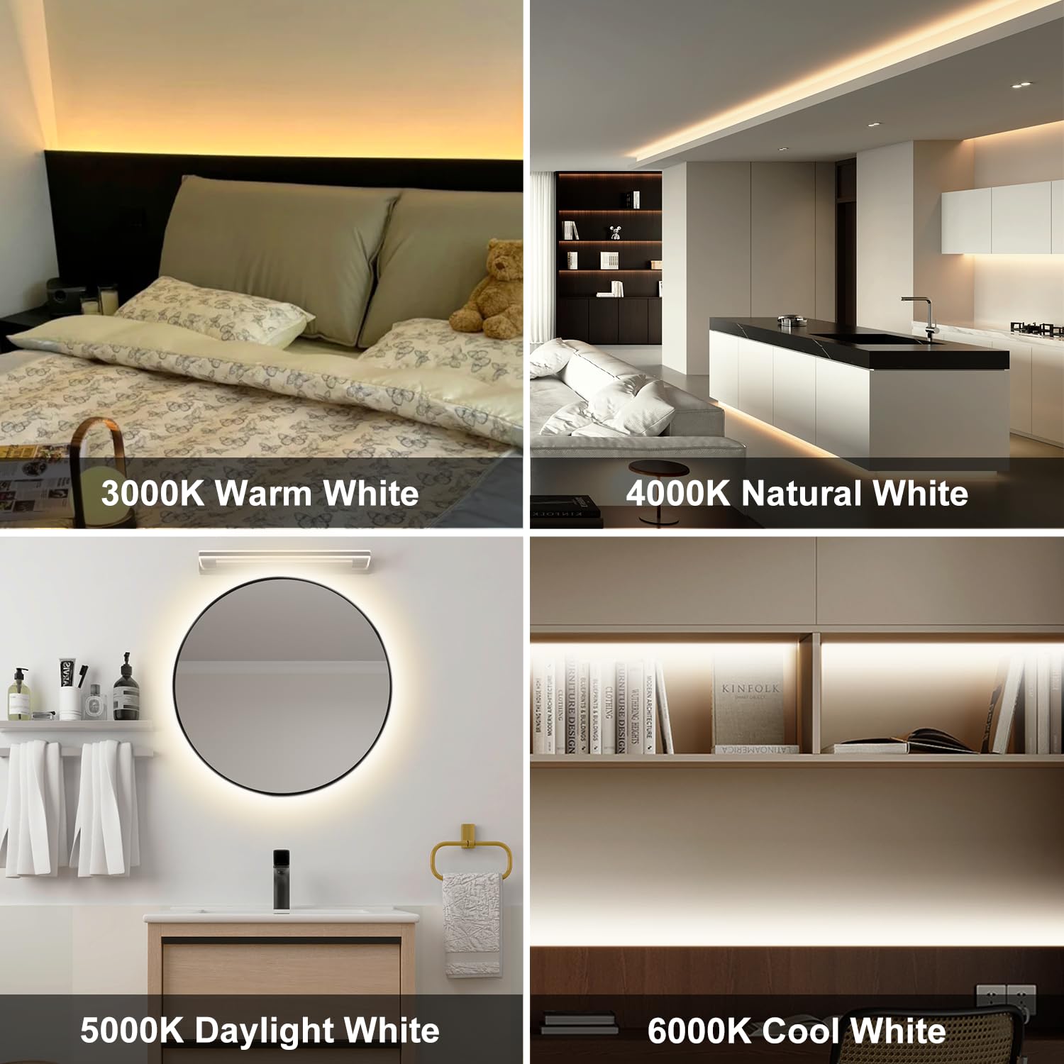 Pandery Cob Led Strip Light Cct Dimmable Strips Light 2700K-6500K 24Ft/7.5M 8Mm Wide Cri90+ 24V Led Strips Kit With Bluetooth App Control/Music Mode For Bedroom Kitchen Diy Lighting