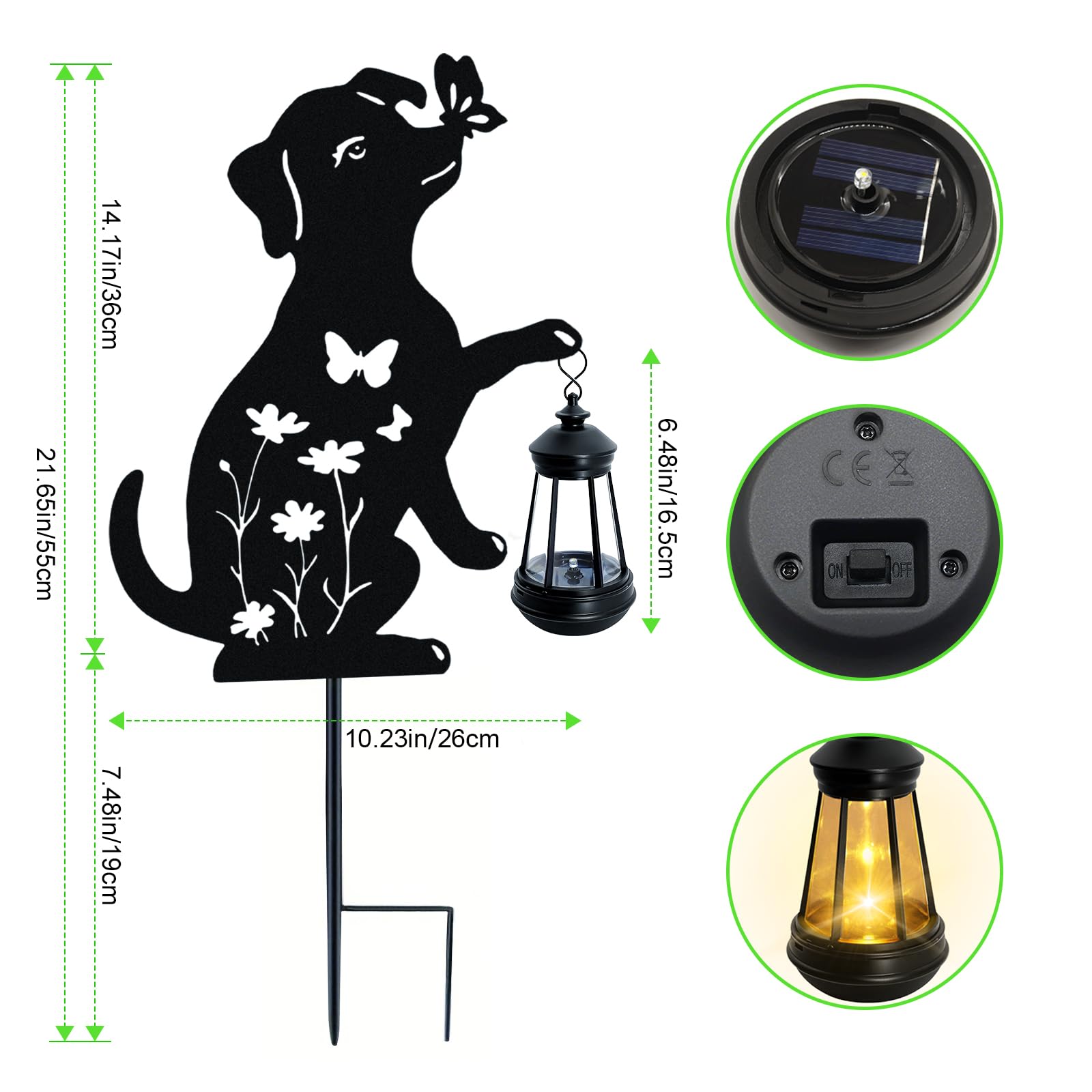 Solar Lights Outdoor  2 Pack Metal Dog Solar Lights  Birthday Gifts For Women Mom MotherS Day Christmas  Waterproof Metal Hanging Lantern Stakes Garden Decor Outside Patio Yard Pathway Backyard Lawn