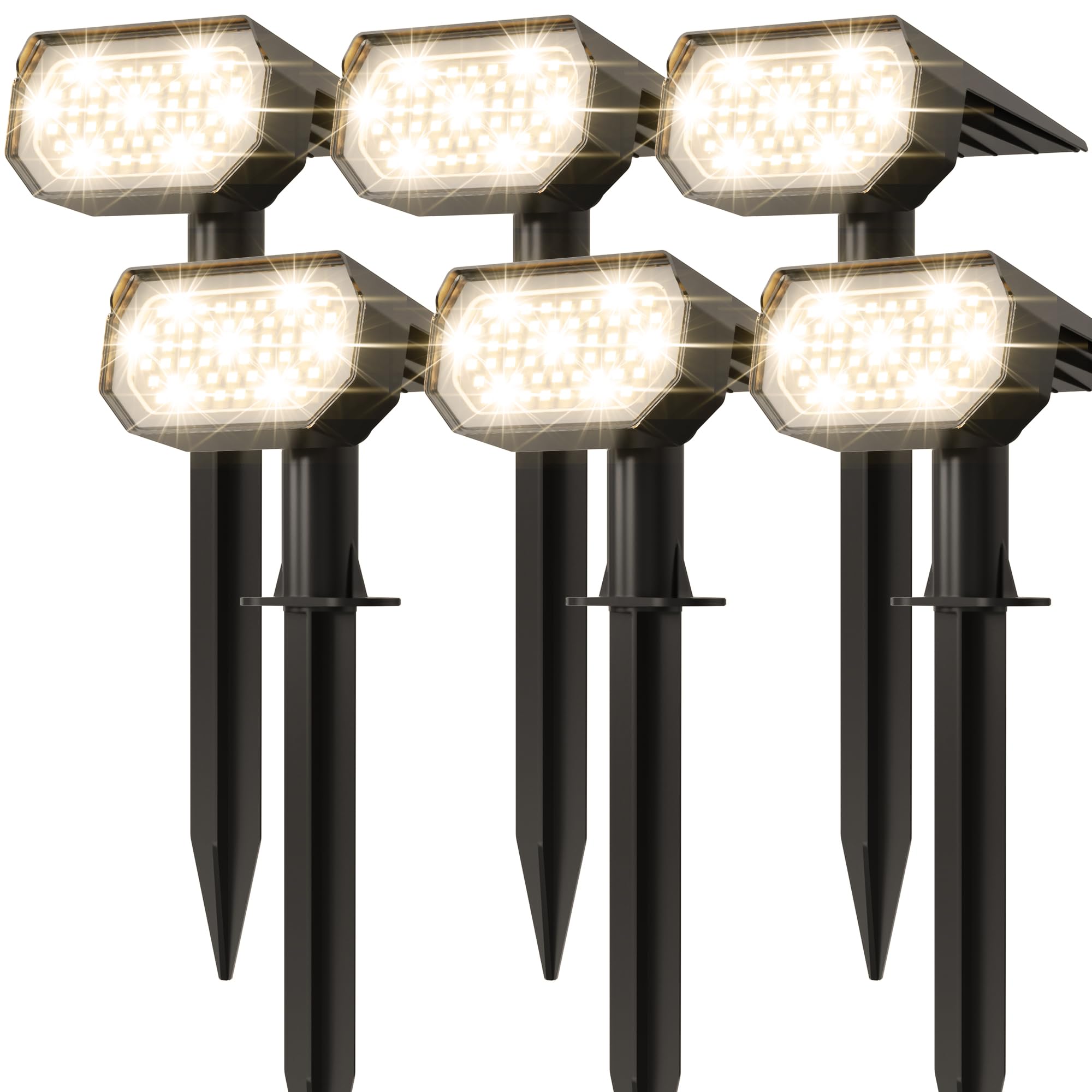 Ensenior Solar Spotlights Outdoor, 56 LEDs Brightness Adjustable 3000K LED Solar Garden Lights, Halloween Christmas Landscape Li