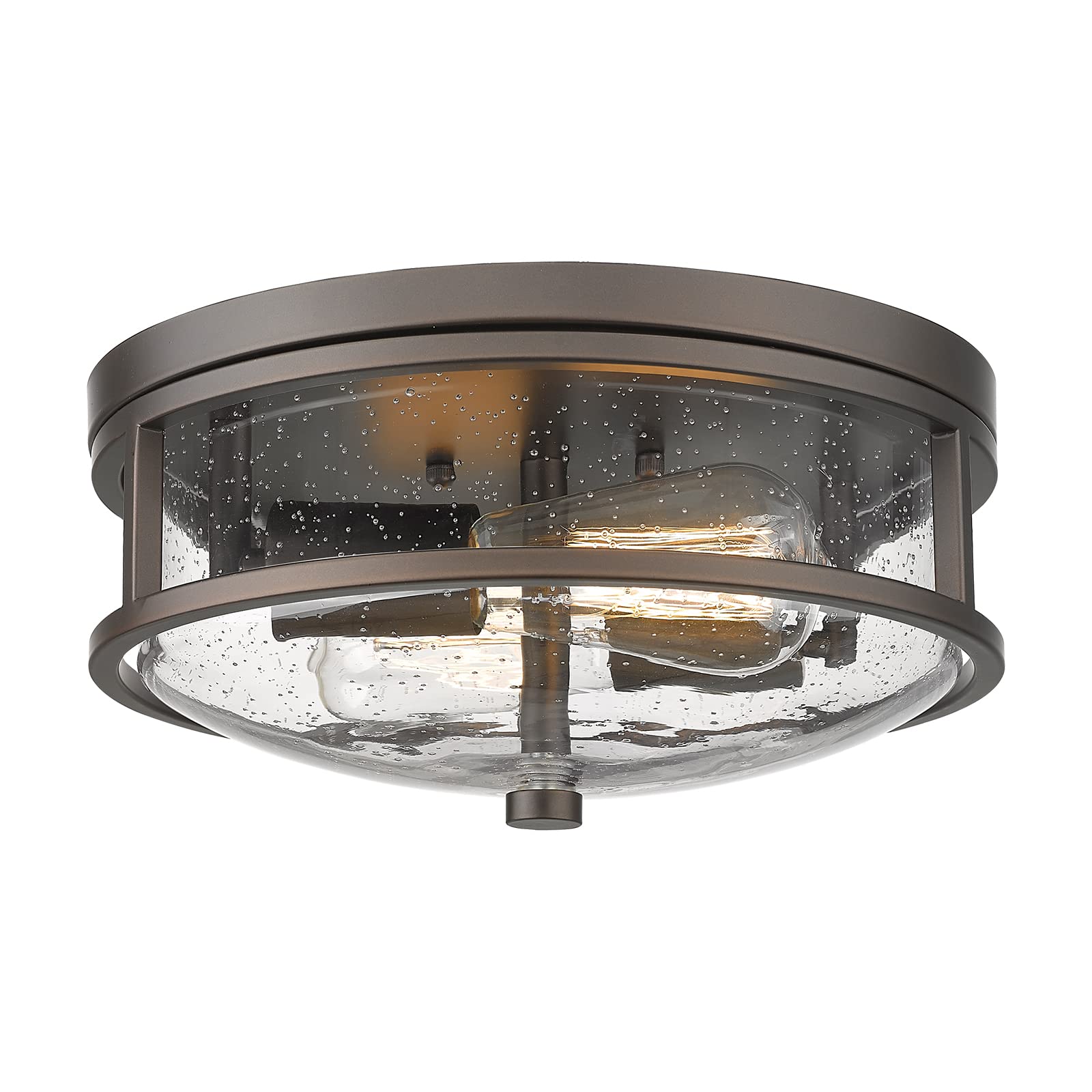 Rosient Flush Mount Ceiling Light Fixture, 12 inch 2-Light Modern Farmhouse Ceiling Light with Seeded Glass for Bedroom, Entrywa