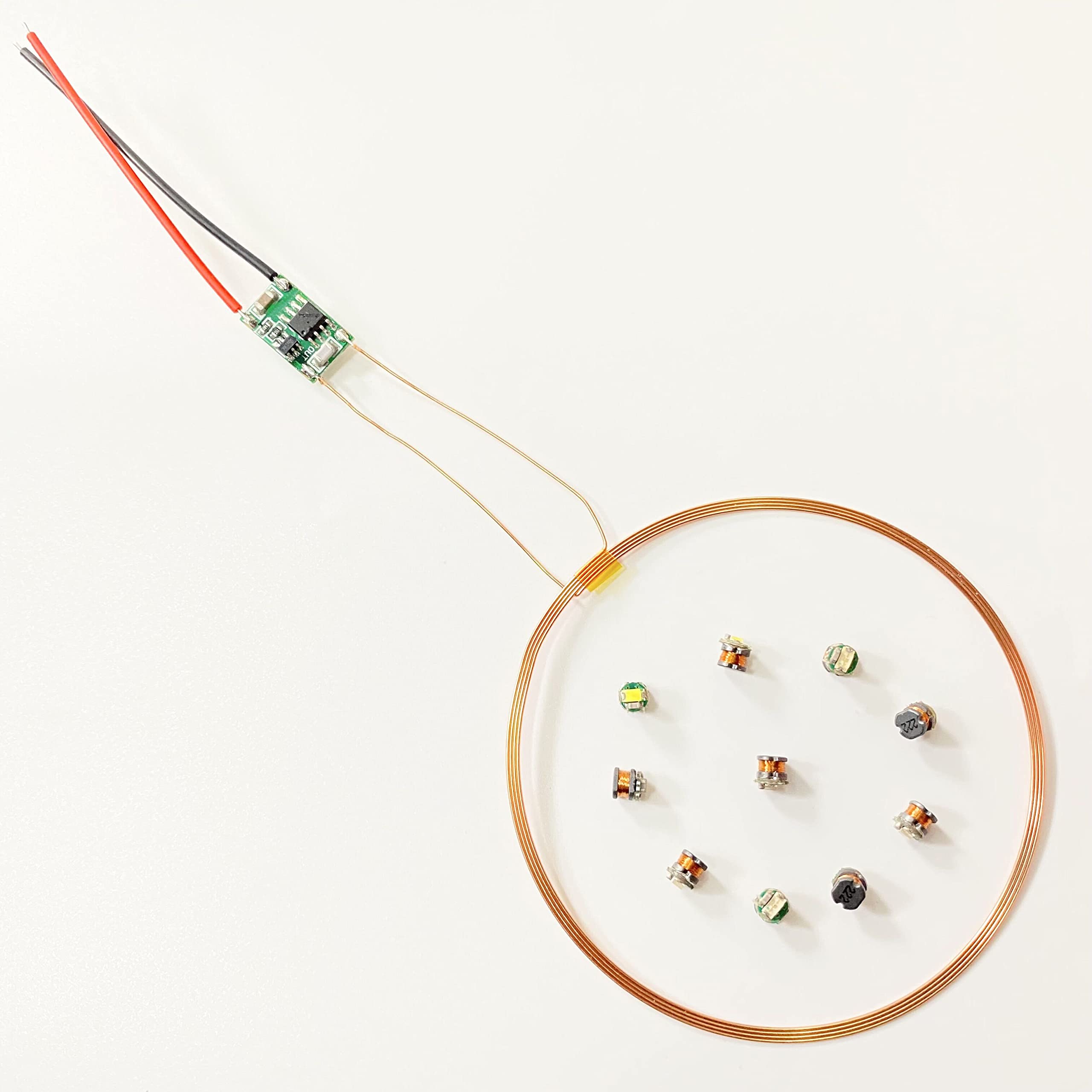 Taidacent 80Mm Long Distance 5V Wireless Led Coil Inductive Coil And Ten Colorful Wireless Leds Lights Brightness Adjustable Wir
