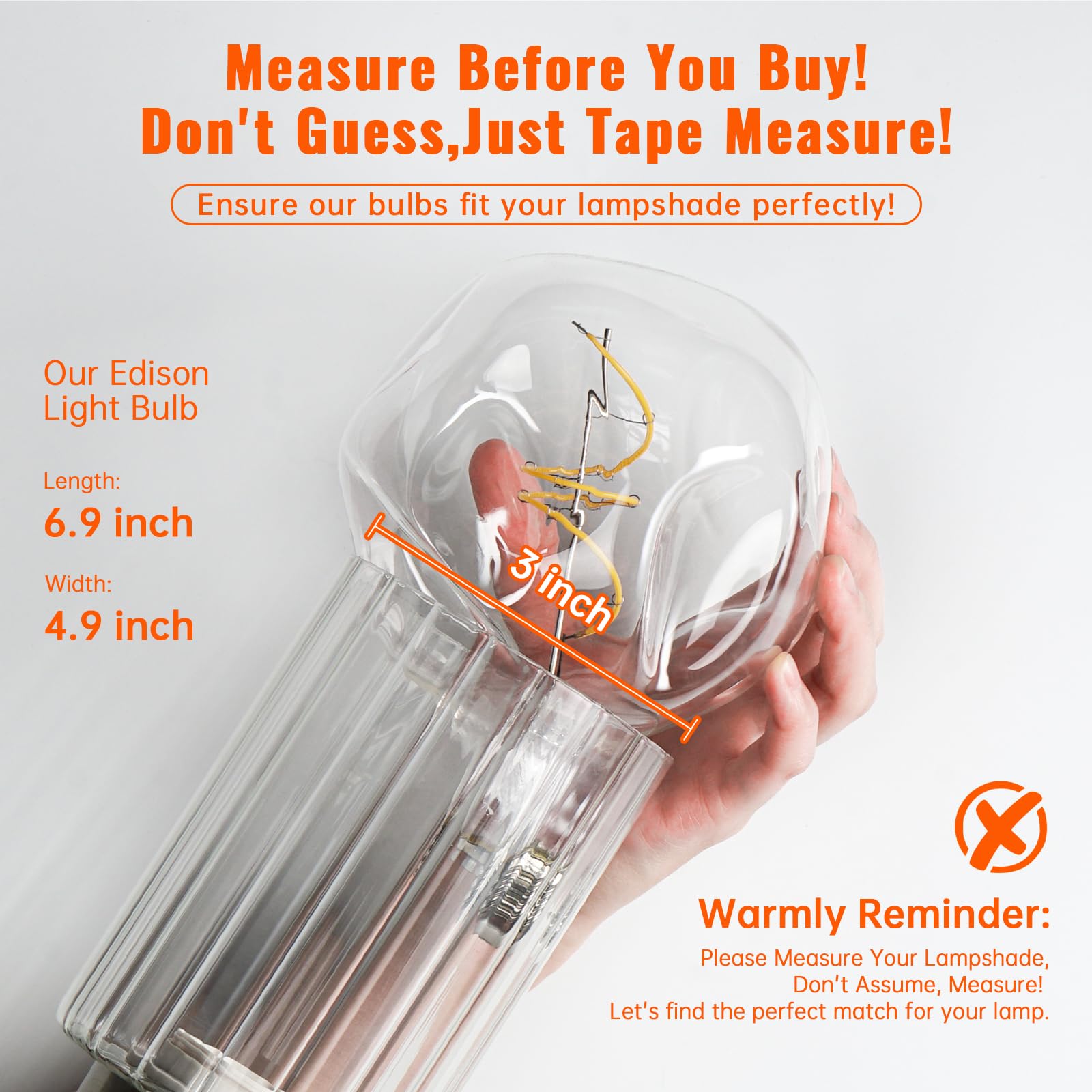 Omed S125 Oversized Dimmable Led Edison Bulb, 2700K Soft White Vintage Large Alien Shape Decorative Light Bulb With E26 Base, 5
