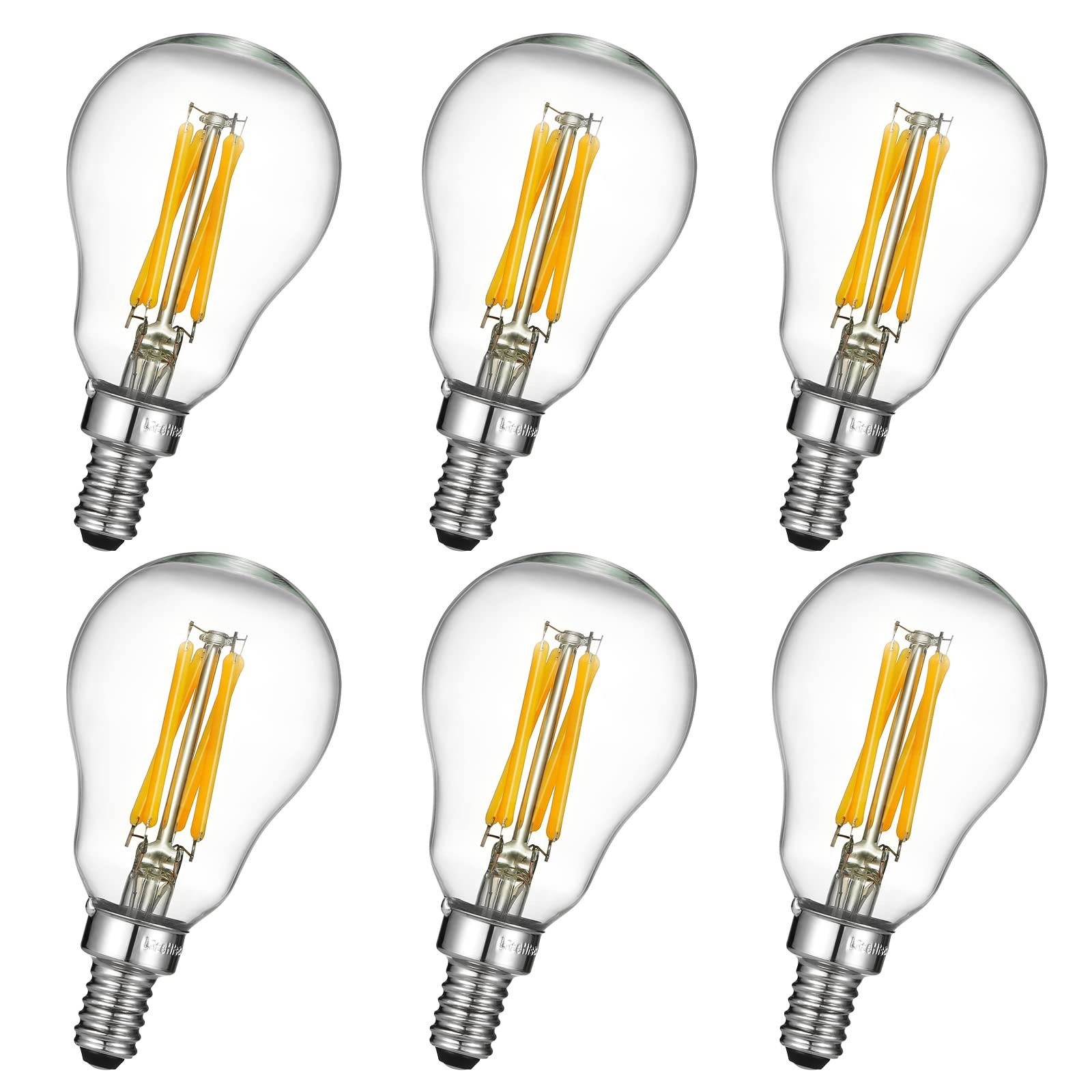 Litehistory E12 Led Bulb Dimmable 6W Equal E12 Candelabra Bulb 60 Watt A15 Led Bulb For Ceiling Fan,Chandeliers,Wall Sconces War