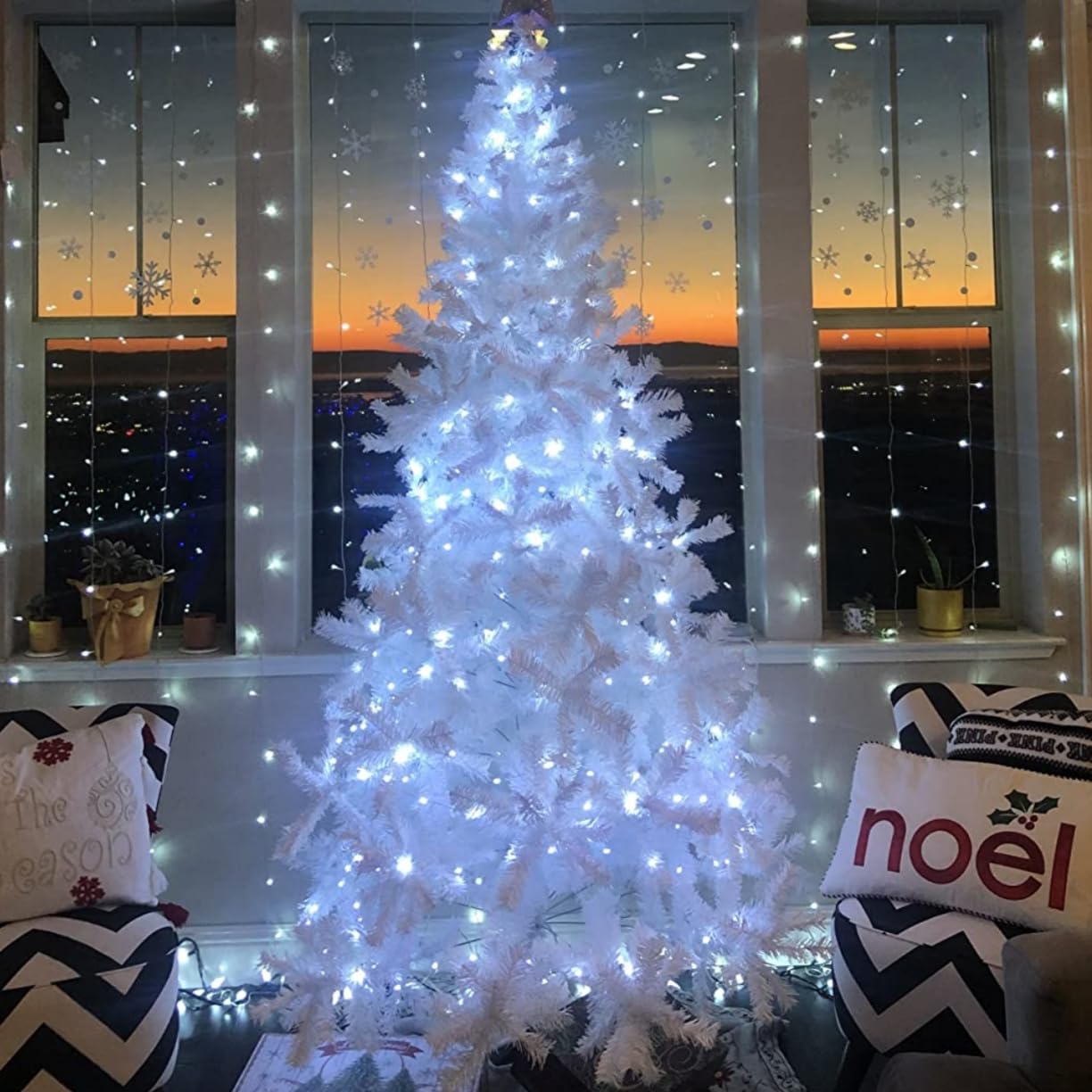 Yeguo 165Ft 500 Led White Christmas Lights Outdoor Waterproof, Clear Wire String Lights Indoor, Twinkle Tree Lights Plug In With