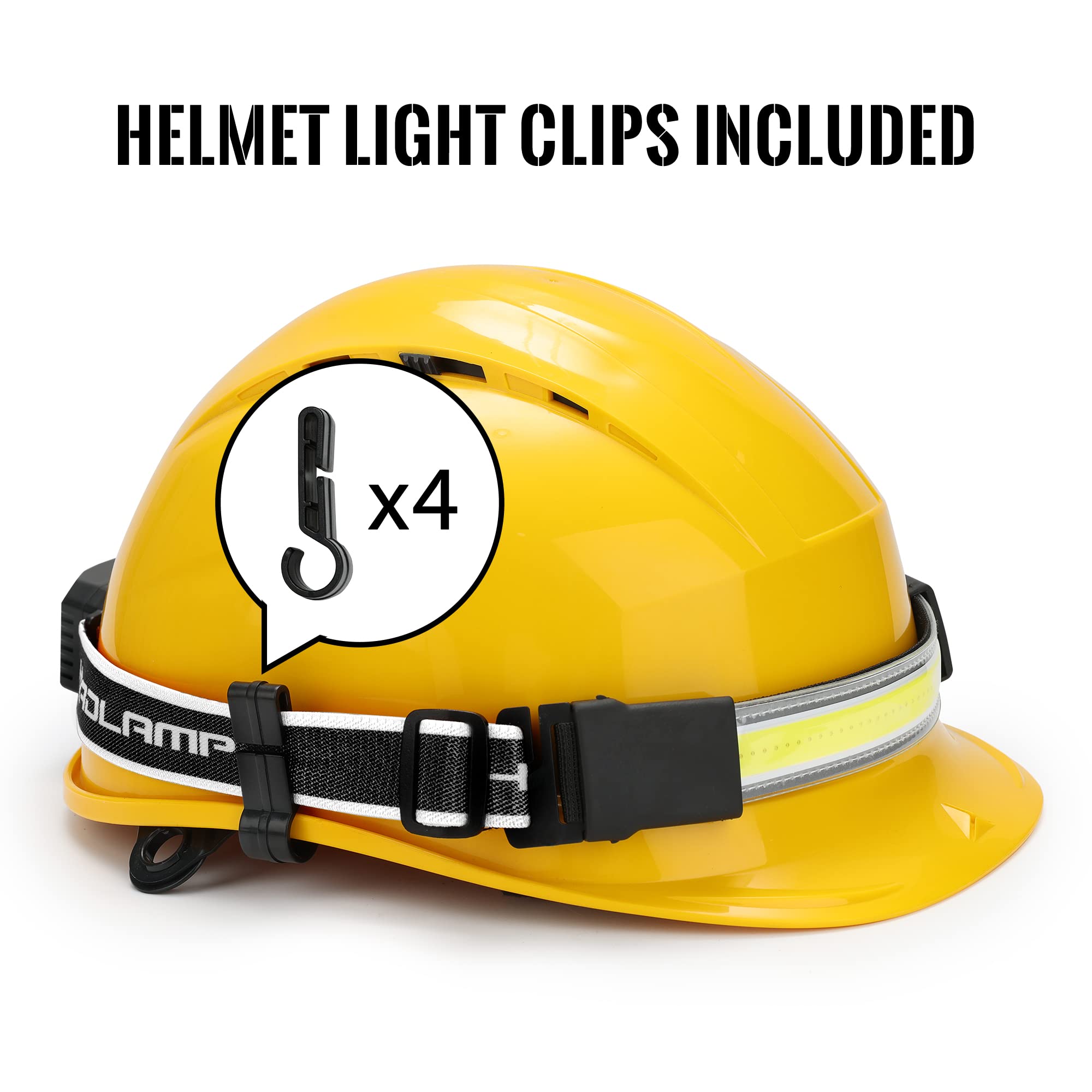 Adelante Led Headlamp Flashlight, 4Pack 1000Lm 230Wide-Beam Rechargeable Head Lamp For Adults, Red Taillight & 16 Clips Waterpro