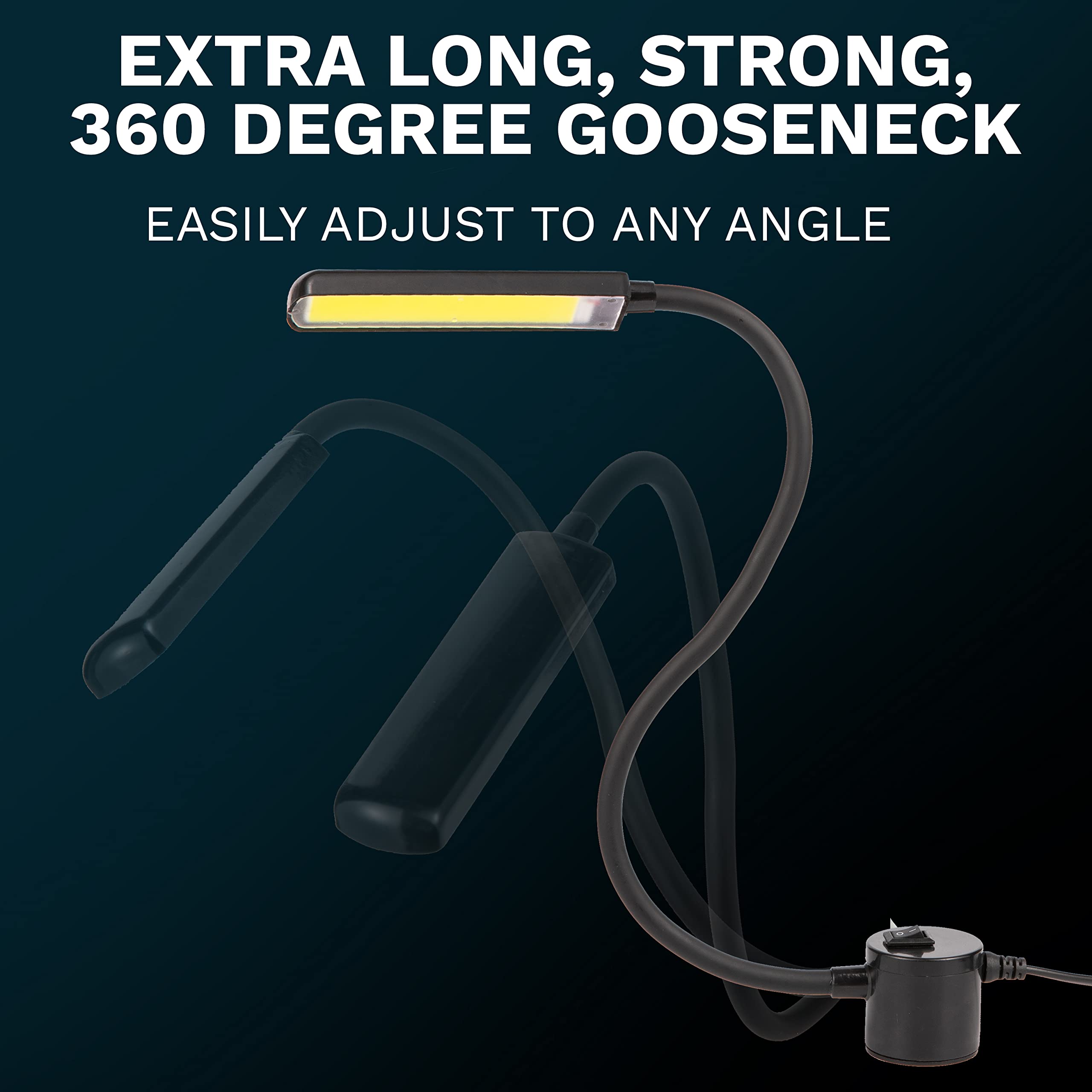 FAJ Sewing Machine Light, 60 LED, Magnetic, Flexible, 2 Pack with 4 Mount Discs, Black, Metal