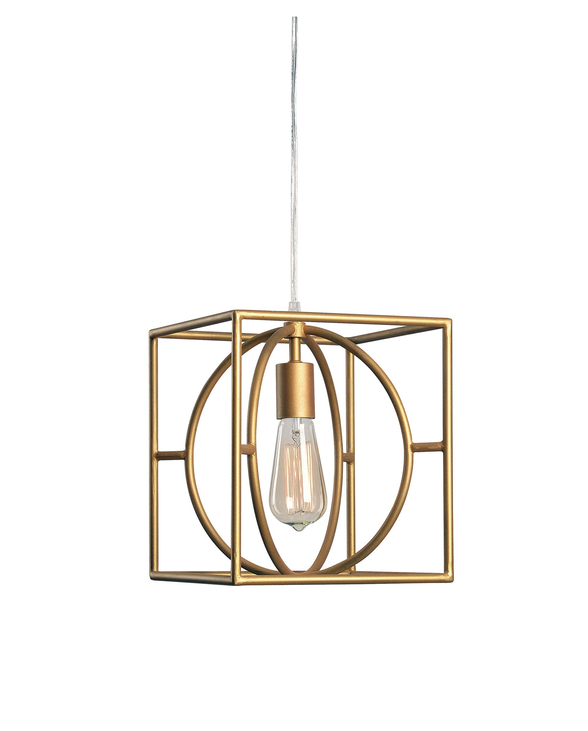 Kenroy Home 93882GLD Adele 1 Light Swag Pendant with Gold Finish, Modern Style, 11 Height, 9 Width, 9 Depth