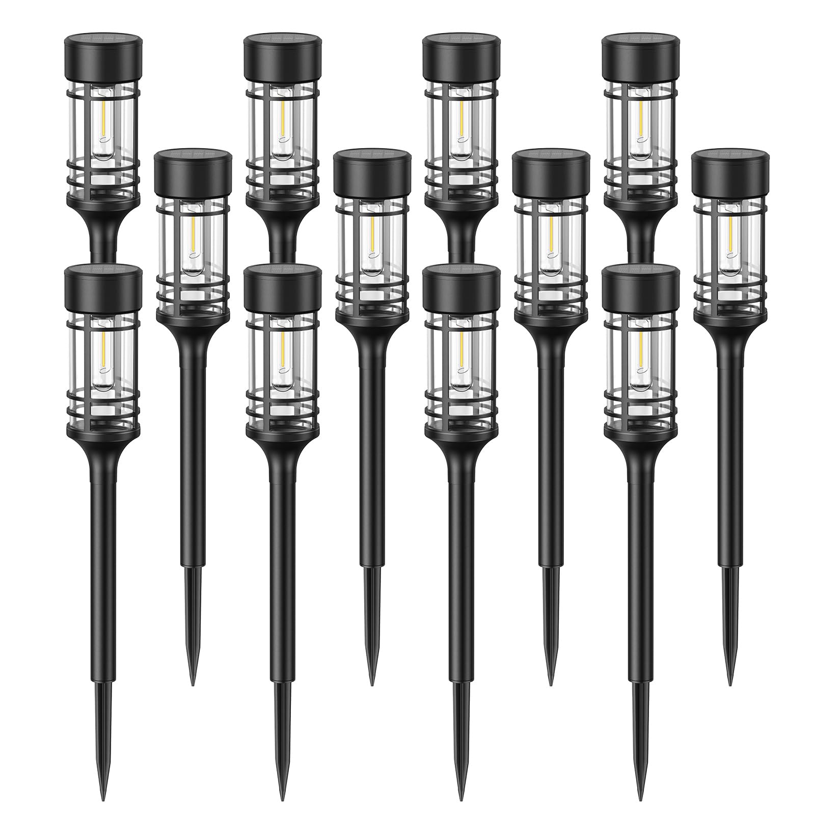Letmy Solar Pathway Lights Outdoor, 12 Pack Solar Lights Outdoor Waterproof Ip65, Bright Solar Garden Lights Outdoor, Auto On/Of