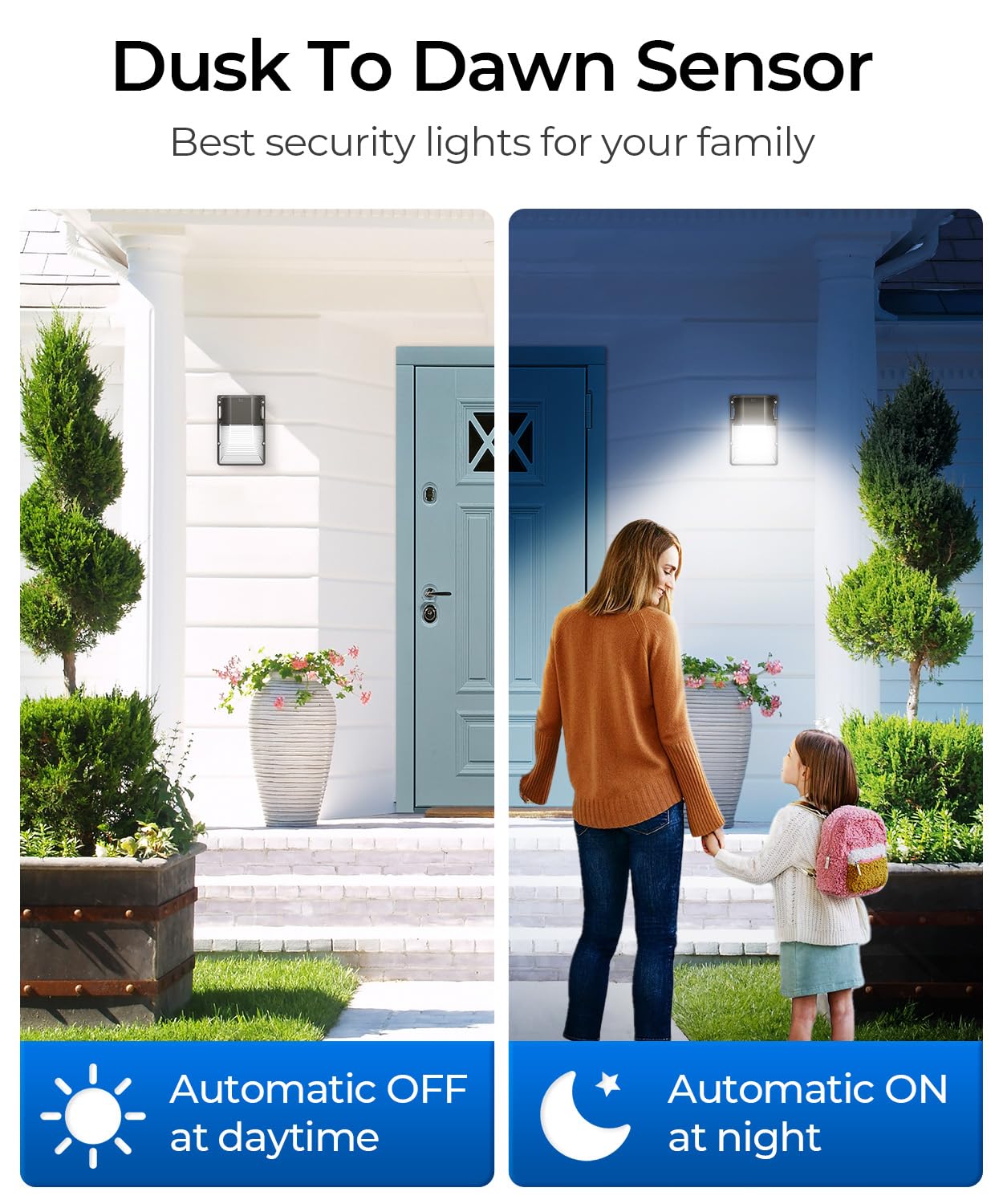 Cinoton 30W Led Wall Pack Light With Dusk To Dawn Sensor  3600Lm  5000K Daylight [120Vac] Outdoor Wall Lights Ip65 Waterproof Led Security Flood Lighting For Garage Warehouse Garden Ul-Listed 2 Pack