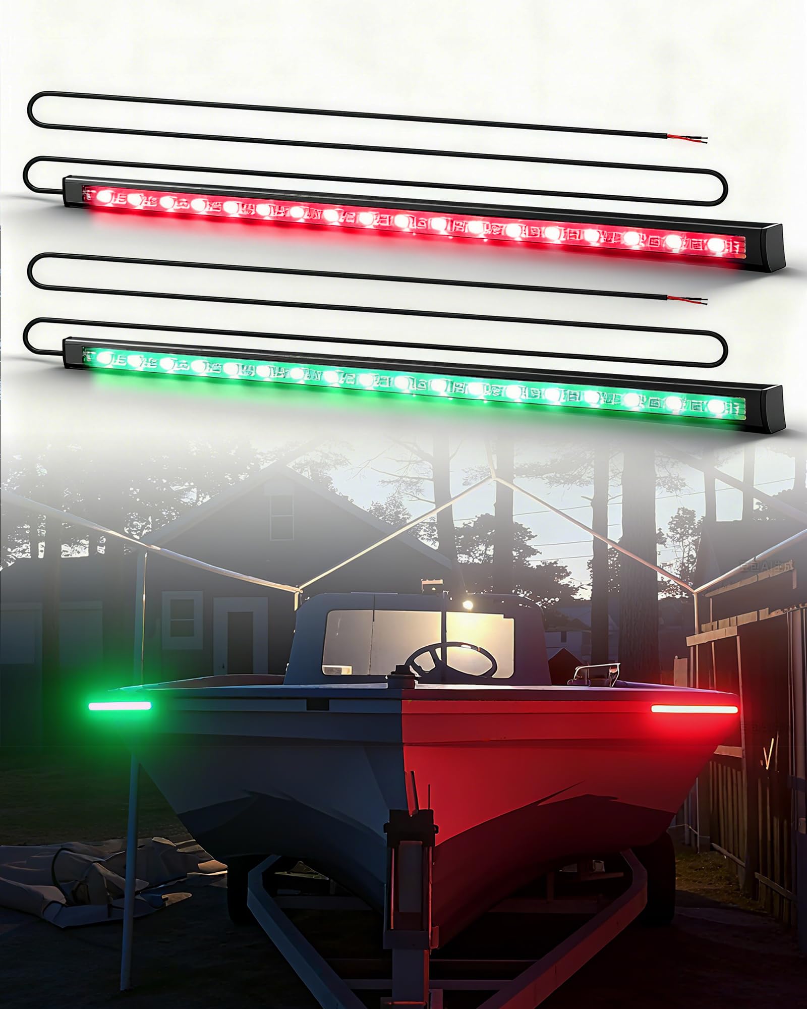 IZTOSS 6 Modes Solar Powered Waterproof Navigation Lights with Wireless Remote Control Pontoon Starboard Sailing Signal Lights f