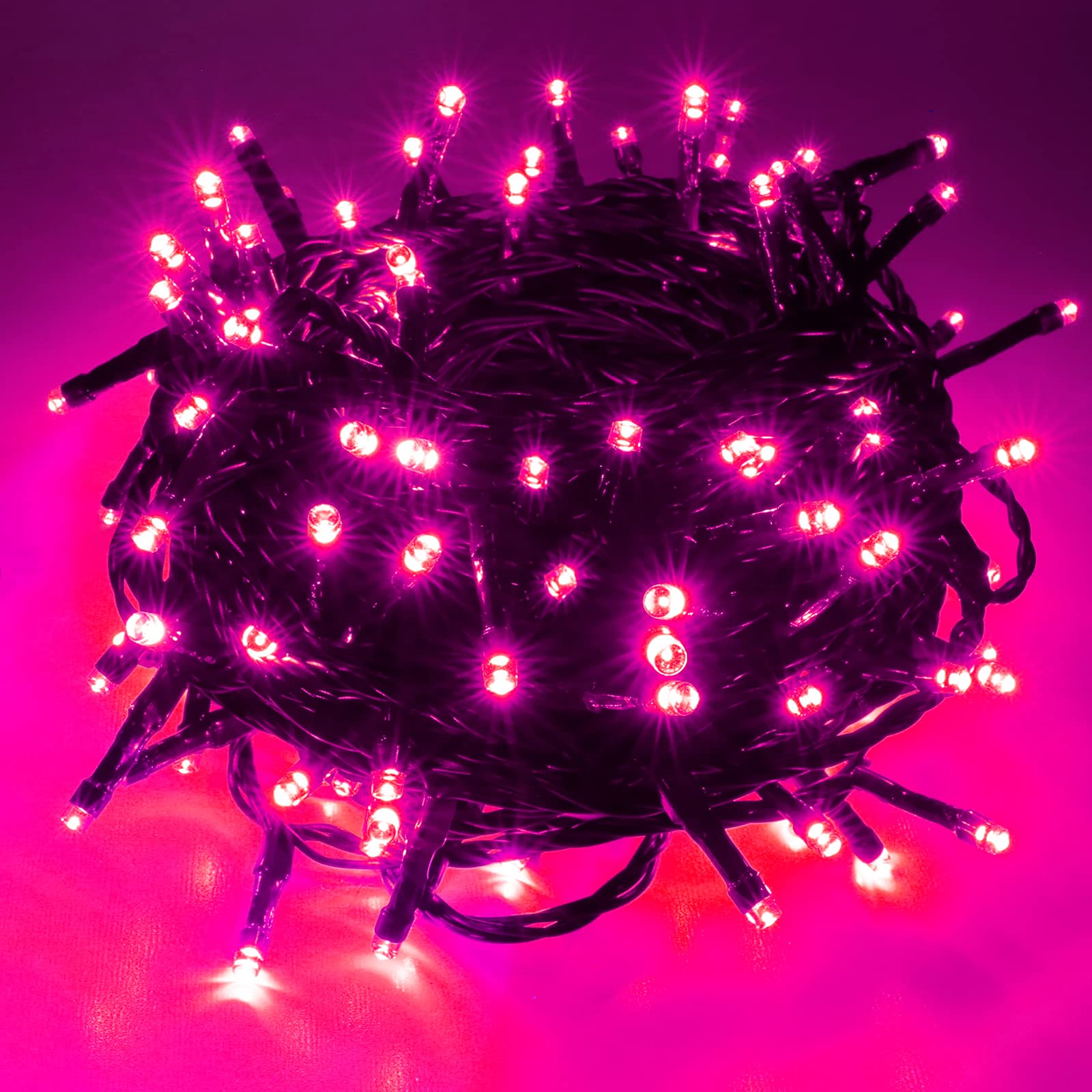 Pooqla Pink String Lights, 200 Led 66 Ft Indoor And Outdoor Decorative Led Lights, 8 Modes Valentines Day Pink Fairy Lights For