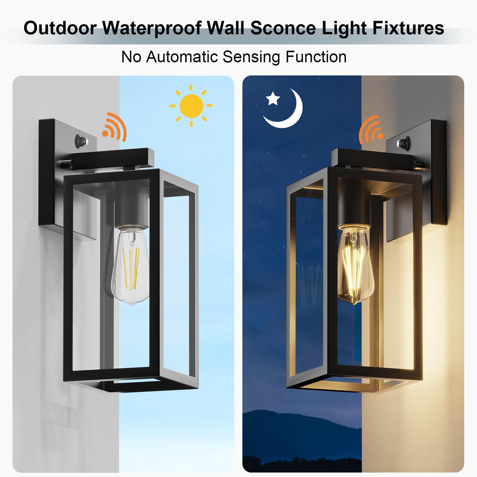 Dusk To Dawn Porch Outdoor Light, Wall Light Fixtures Waterproof Exterior Wall Sconce Light Fixture With E26 Base For Patio Entr