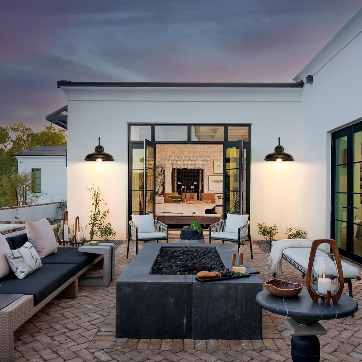 17.25    Outdoor Wall Light Fixtures 2-Pack, Farmhouse Black Barn Lights, Gooseneck Exterior Lighting Fixtures Wall Mounted, Por