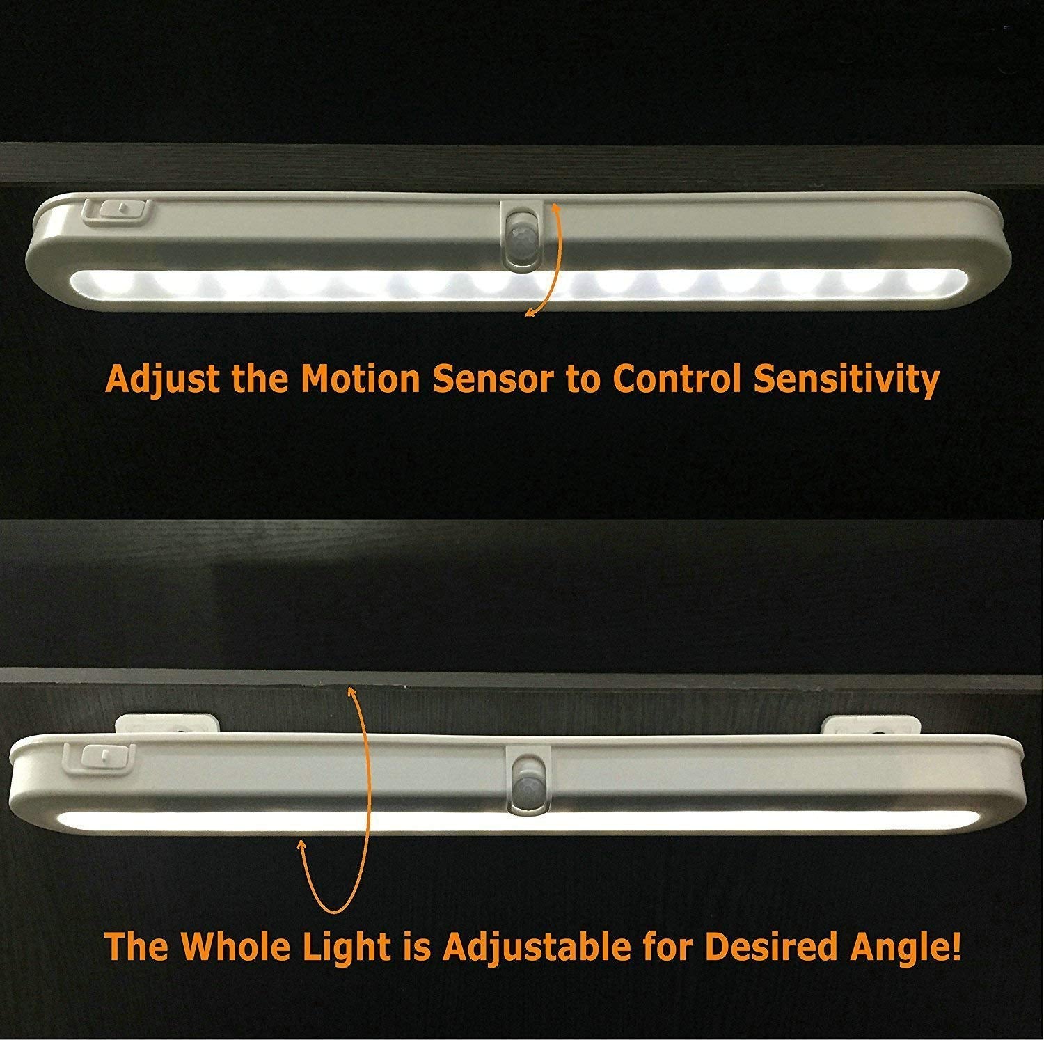 Bls Led Closet Light T01L - Super Bright 20 Led Motion Sensor, Battery/Dc Powered, 6000K Clean White, 2 Pack