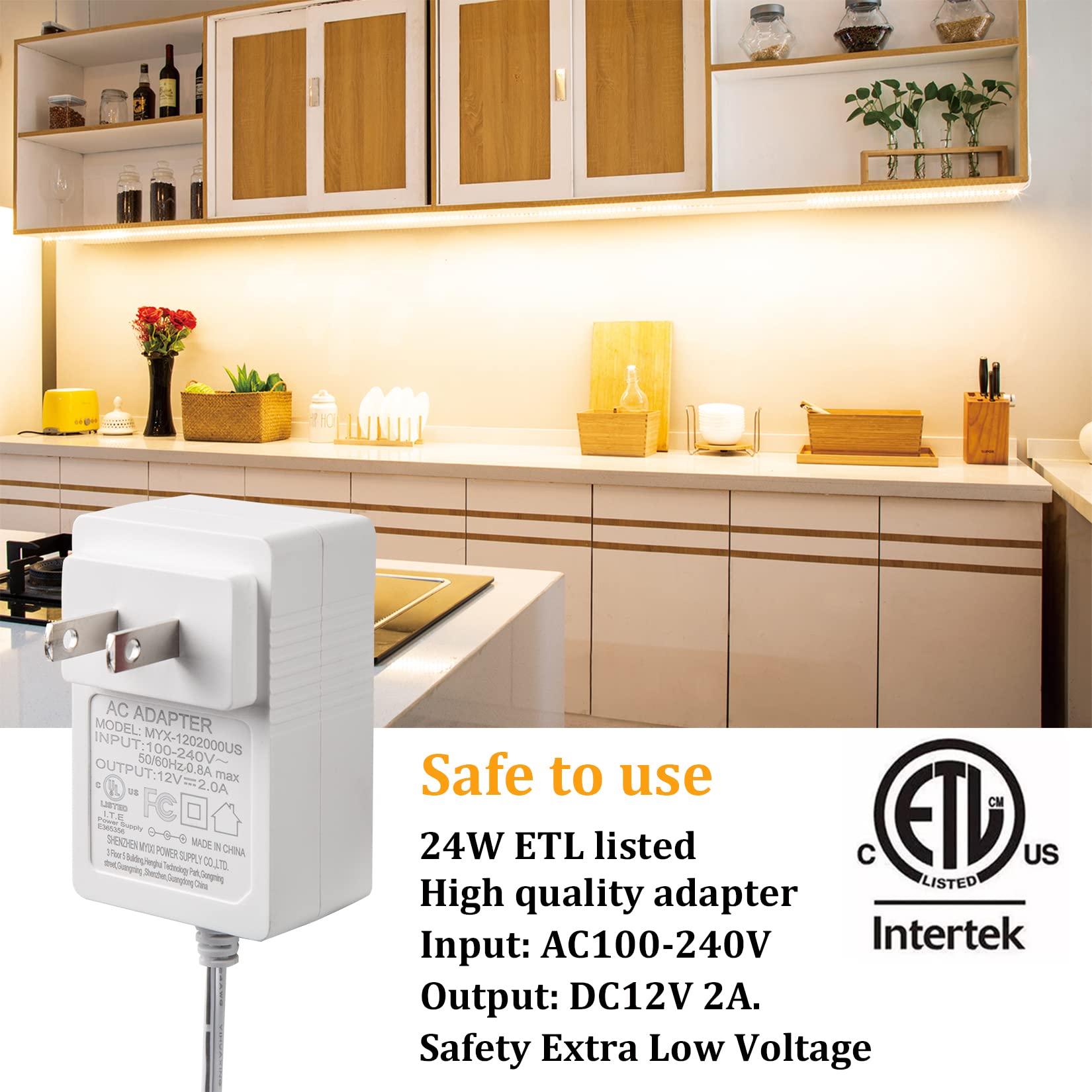 WOBANE Under Cabinet LED Lighting Kit, 6 PCS Warm White Strip Lights, Dimmable, 6x20 inch, Model LED Cabinet Light CS6