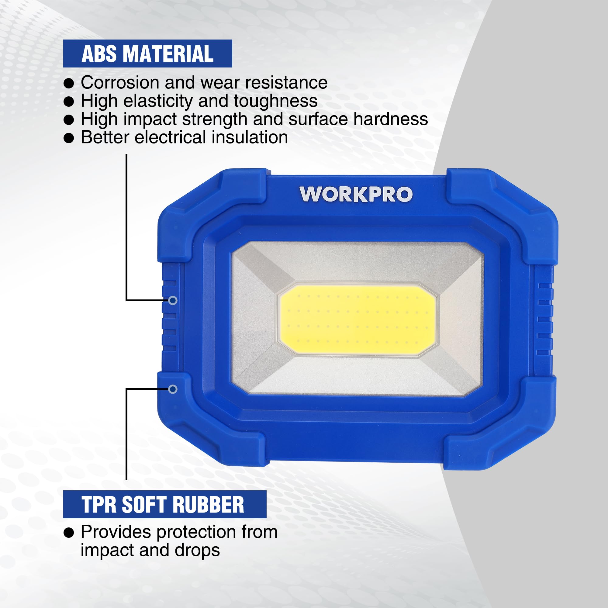Workpro Led Work Light, Rechargeable Magnetic Work Lights With Stand, Portable, Waterproof, 2000Lm Cob Flood Light For Camping,
