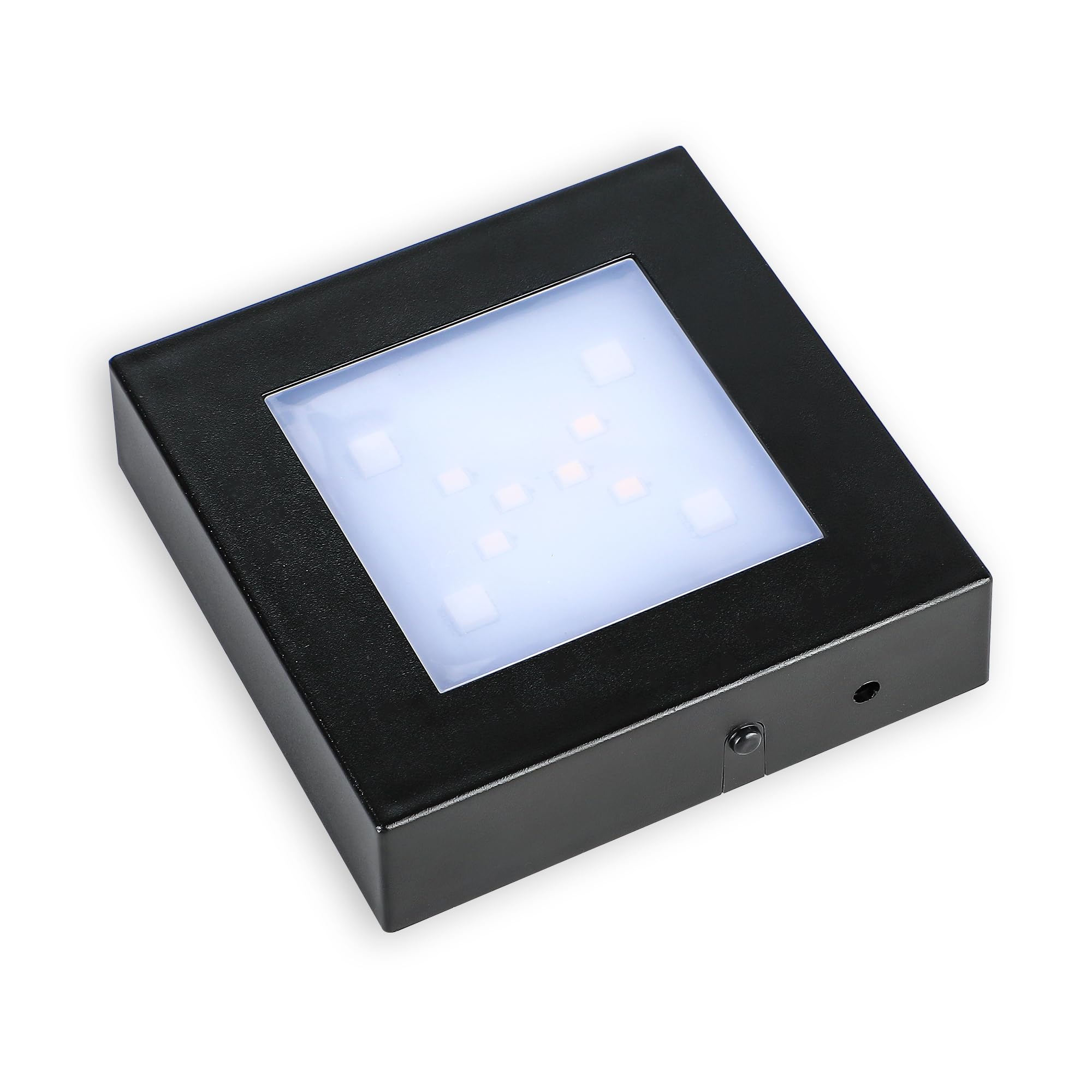 ZEERSHEE 3.1*0.7in LED Light Display Base for Crystal 3D Glass Art 7 Lighting Mode Color Change Square Stand Base Plate Flat