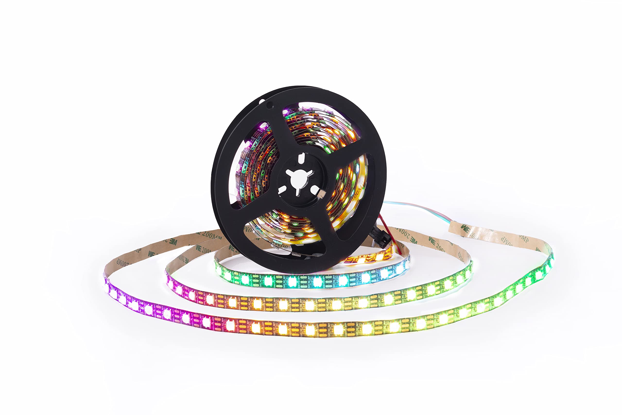 Svfishkk Ws2812B Led Strip Smd 5050 Individual Addressable 60Pixels/M 300Pixels Rgb Pixel Strip Full Color Led Strip Non-Waterproof Dc5V (16.4Ft 300Led Ip30, White Pcb)