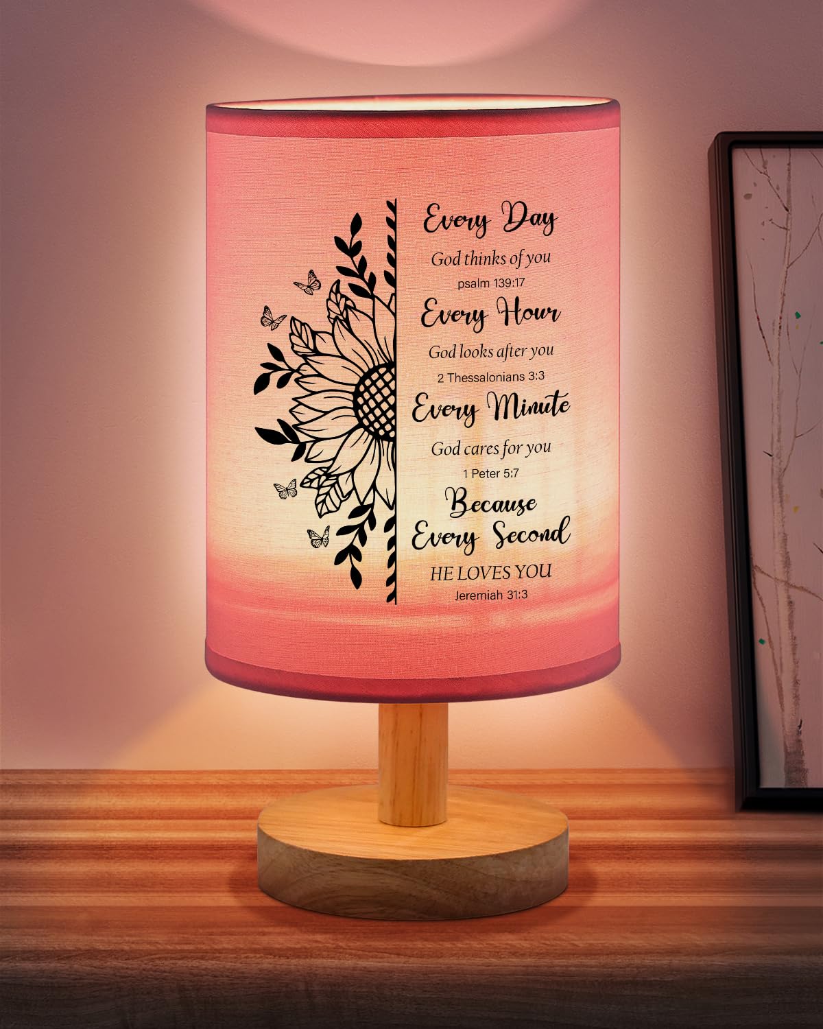 Christian Gifts For Women Table Lamp, Religious Gifts For Women With Bible Verse Prayer Inspirational Gift Fabric Lamp Spiritual