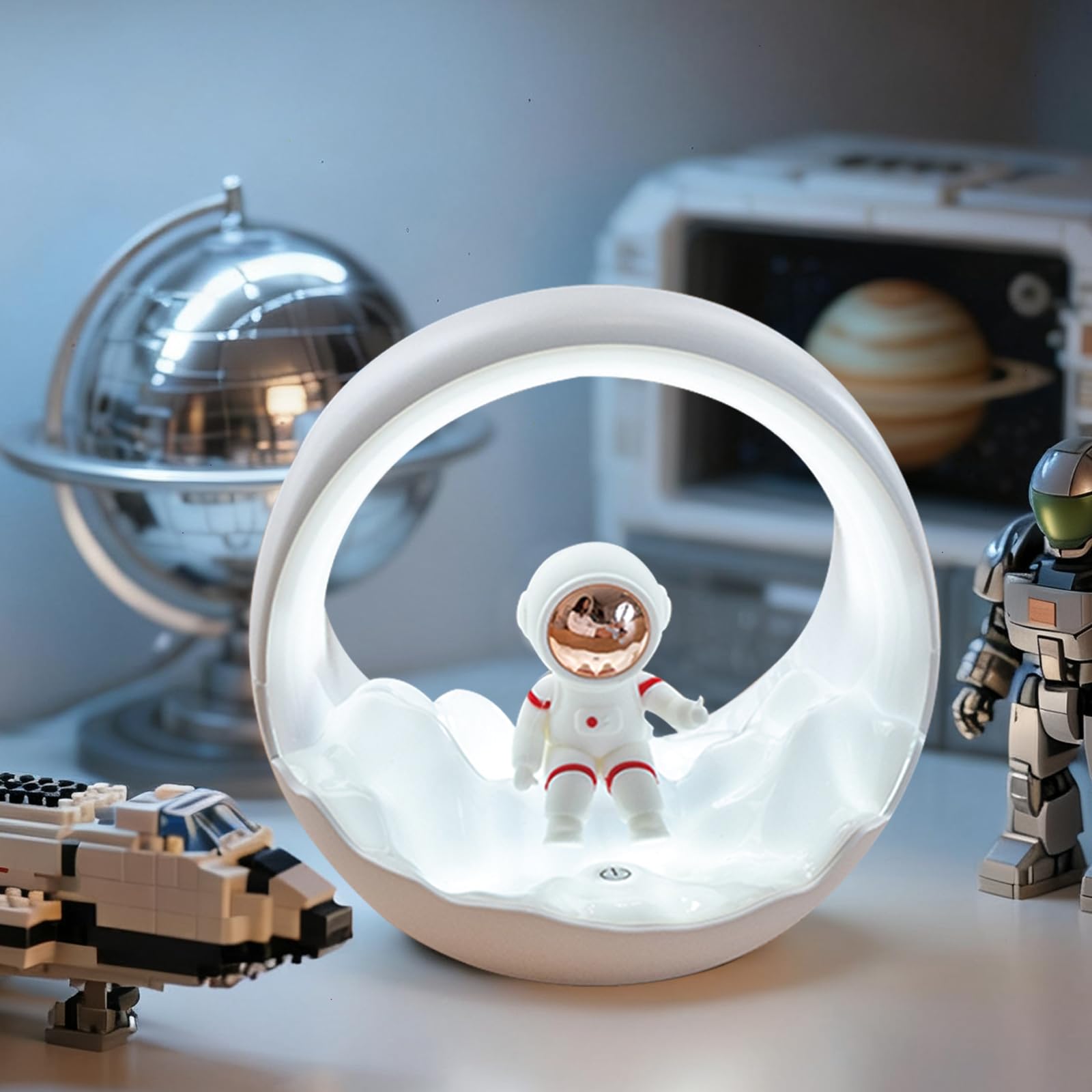 Boys Night Light, Cool Led Astronaut Light with 3 Colors Temperatures, 3 Levels Dimmable Touch Lamp for Kids Room, Rechargeable 
