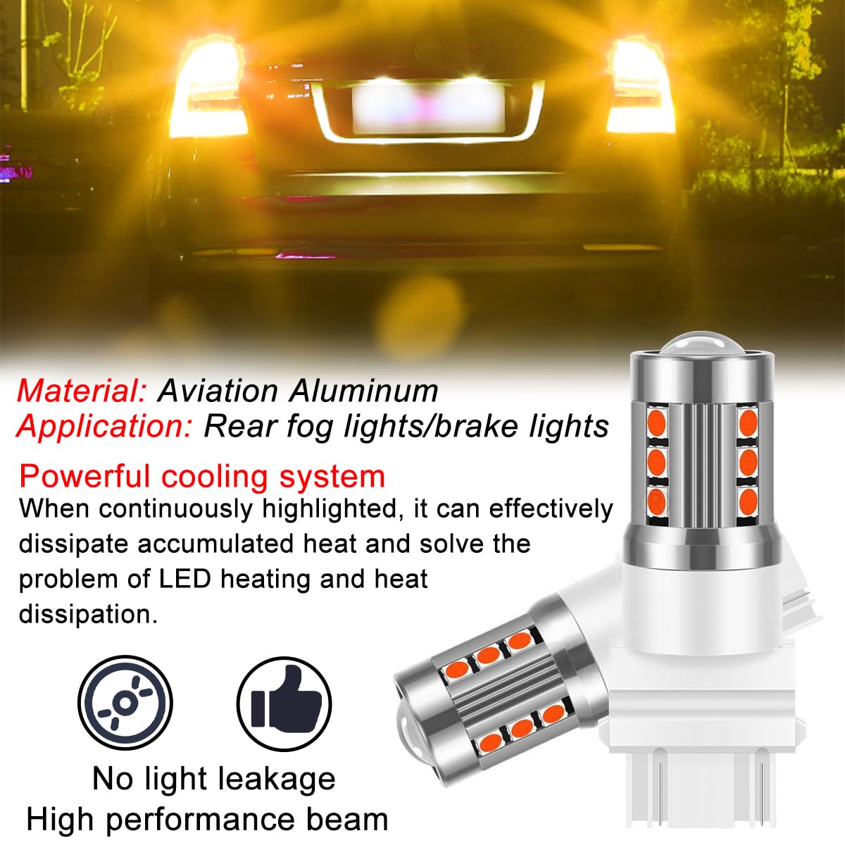 Mandark 3156 Led Car Turn Signal Bulbs  2Pcs Super Bright Automotive Front Rear Blinker Light  Brighter Vehicle Marker Parking Lighting Accessories  Universal For Suv Sedan Truck (Yellow)