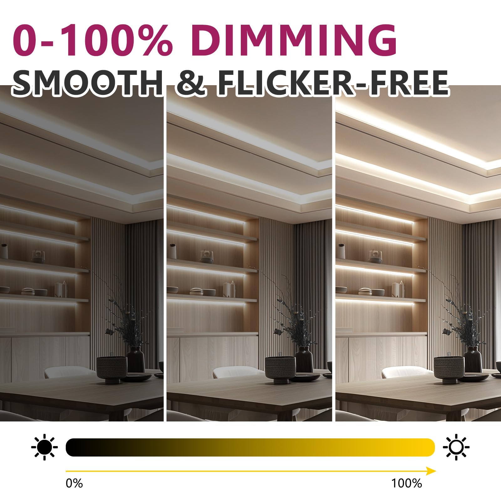 Emitever 16.4Ft Cob Led Strip Lights 4000K, 360+ Lumens, Ul Listed, 256