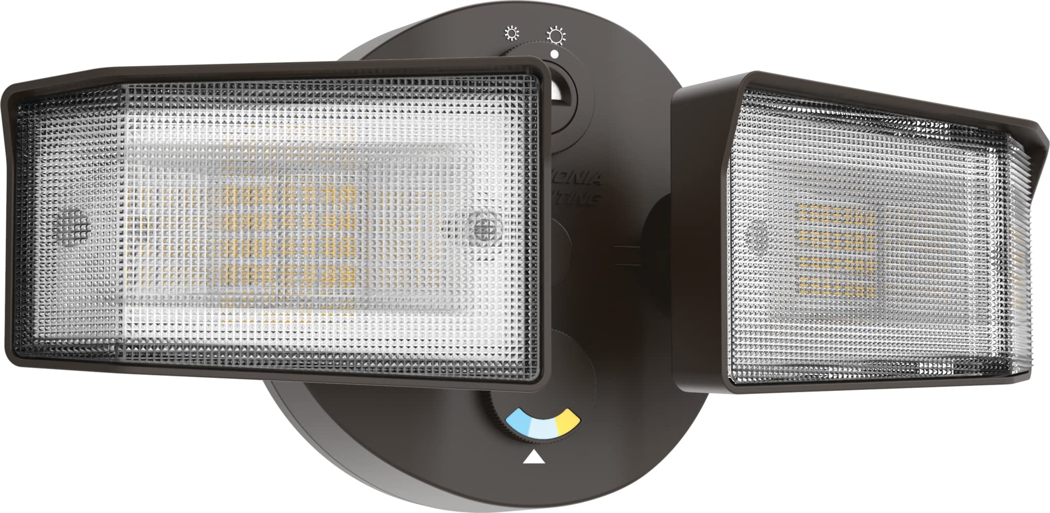 Lithonia Lighting HGX LED Outdoor Security Floodlight, Adjustable Output, Switchable CCT, 2-Lights, Bronze