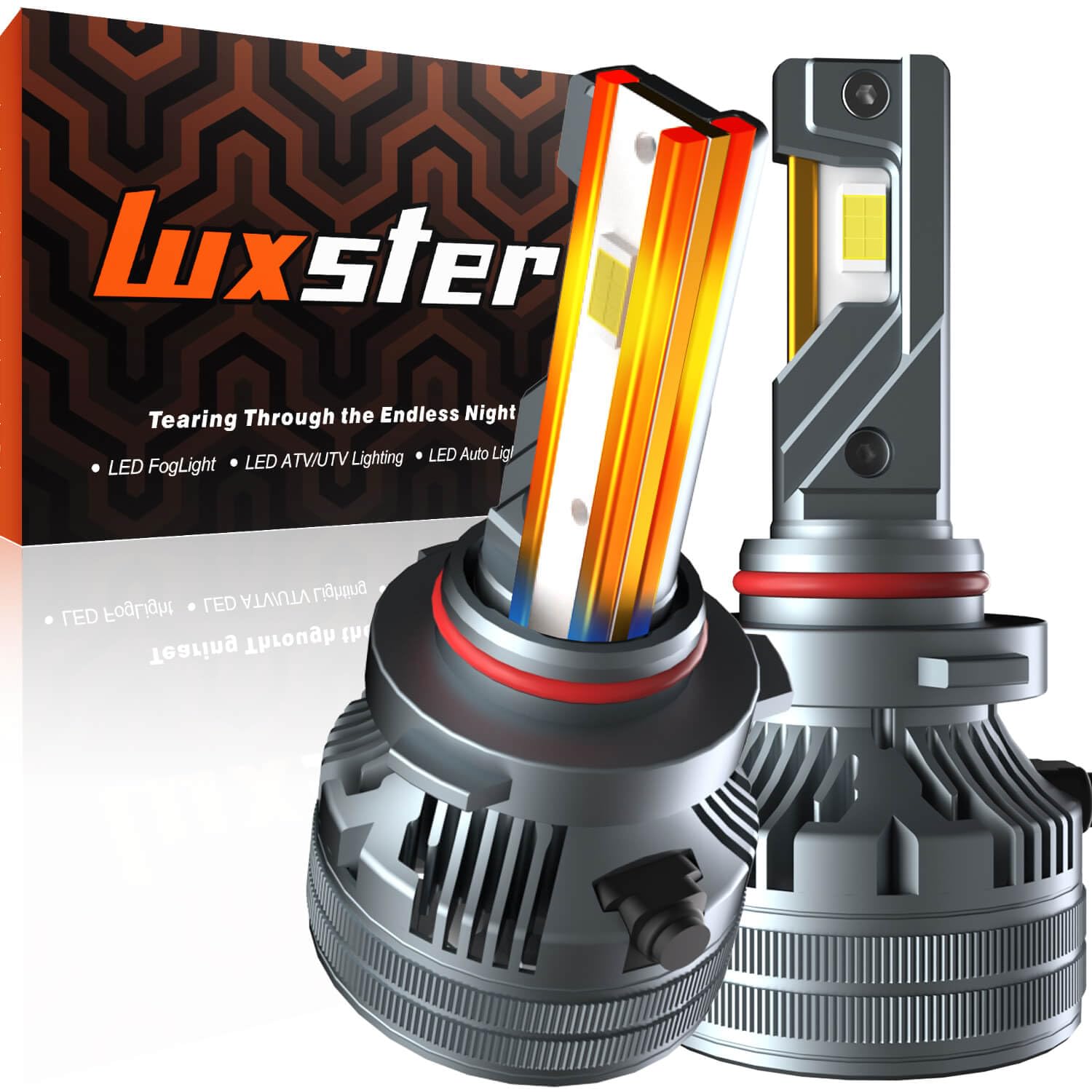 LUXSTER Punisher 9005 HB3 LED Bulbs, 40000LM, 6000K, IP68 Waterproof, Plug-N-Play, Pack of 2
