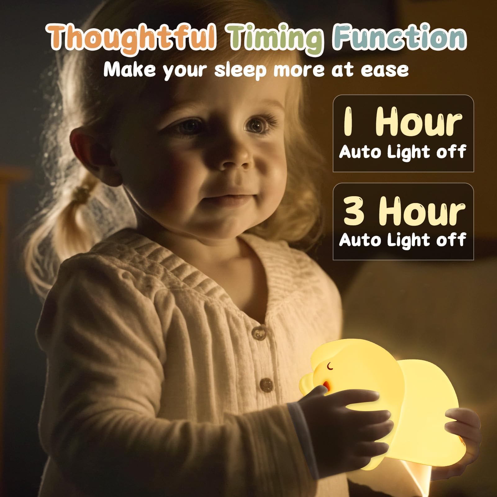 ZKLiLi Rabbit Night Light for Kids, USB Rechargeable, 16 Colors, Silicone, White, Model RabbitM