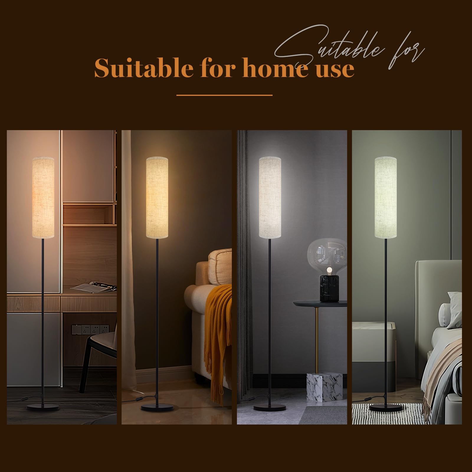 Voutooro Modern Floor Lamp With Remote, 4 Color Temperatures & Stepless Dimmer, 3000K-700