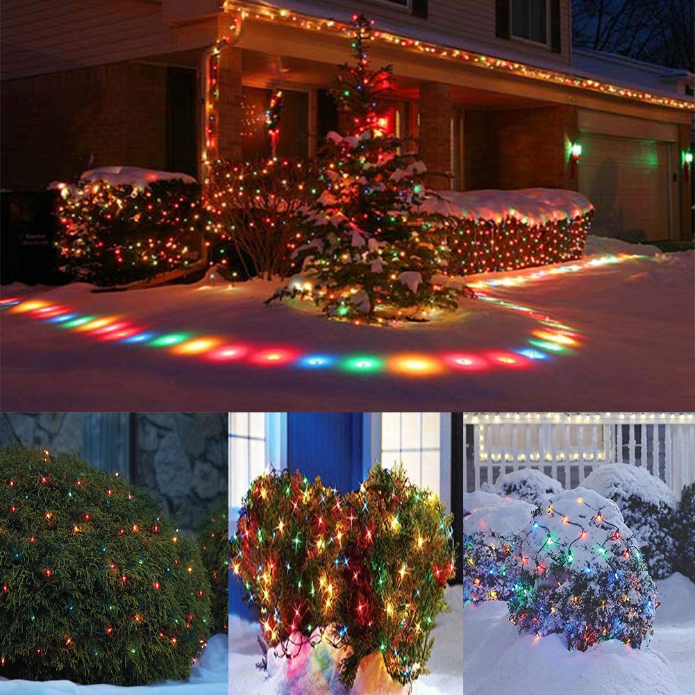 Christmas Net Lights Outdoor,100Led 5Ftx5Ft Christmas Net Lights With Connectable, Waterproof,Ul Certified And Durable Green Wir