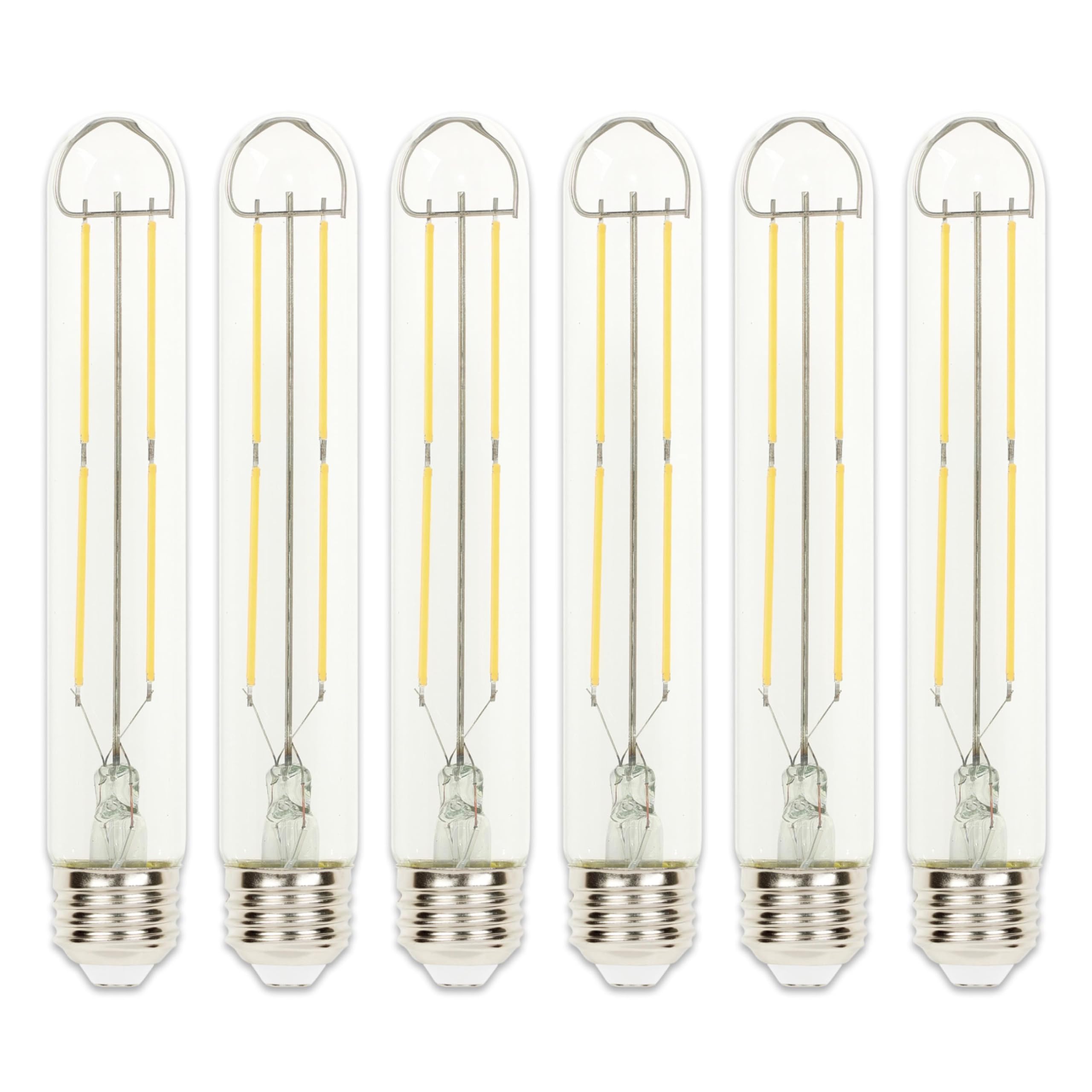 Westinghouse Lighting 5338020 10 Watt (100 Watt Equivalent) T9 Dimmable Clear Filament LED Light Bulb, Medium Base, 6 Pack