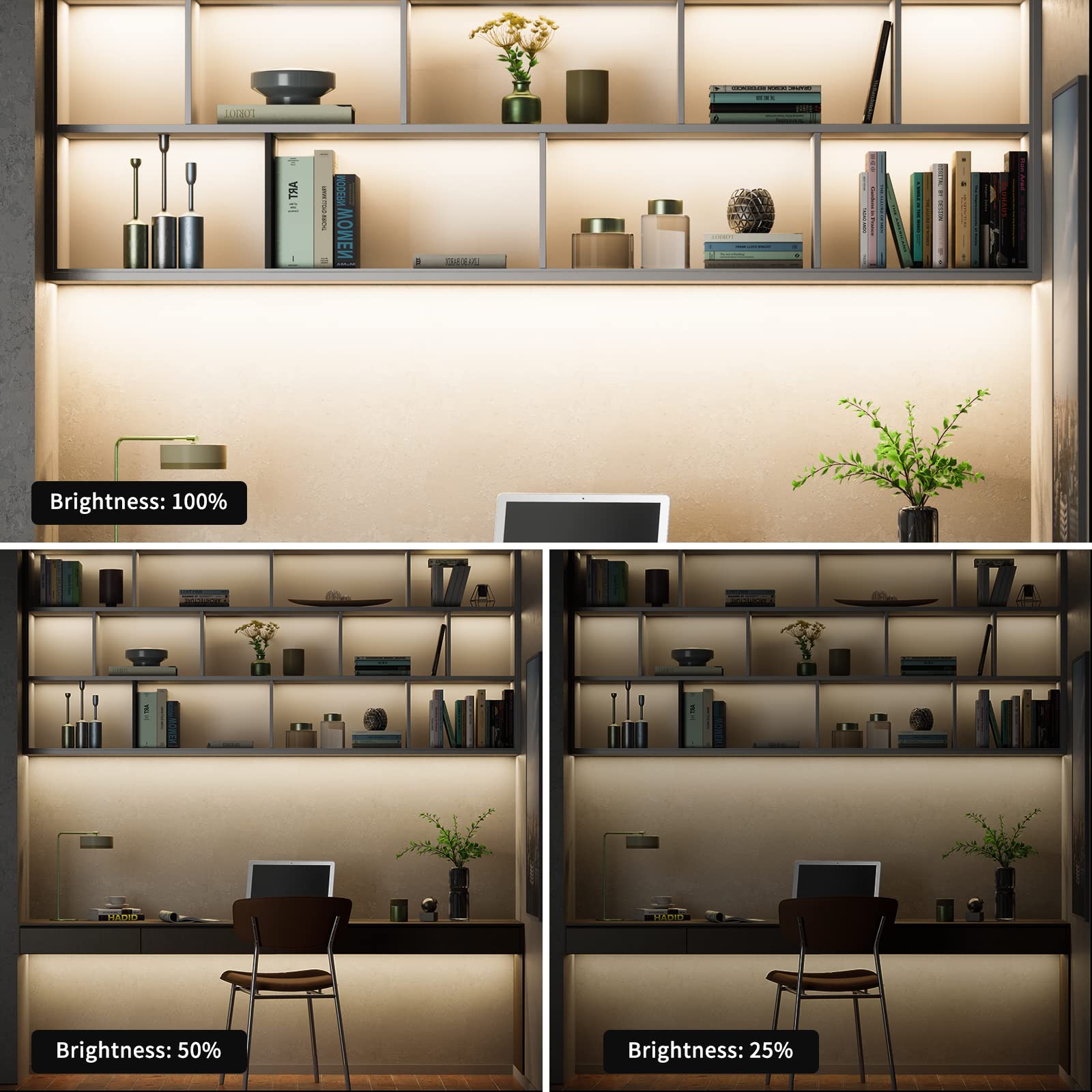 Gingsow Cob Led Strip 12V 16.4Ft 2400Leds Natural White 4000K,Cri90+ Dimmable Super Bright Flexible Led Tape Lights With Rf Dimm