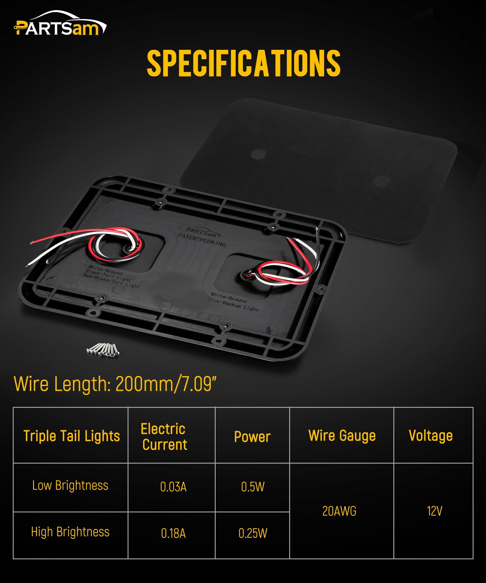 Partsam 2X Double Rv Trailer Camper Tail Lights 24-2835 Led Horizontal Vertical Surface Mount Double Trailer Light Taillight Red