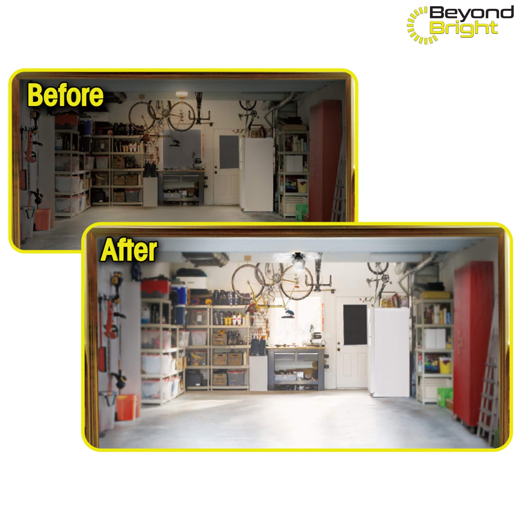 Ontel Beyond Bright LED Garage Light - 3 Adjustable Panels, Energy Efficient, 1 Count, Black/Grey, Model BEBR-MC4