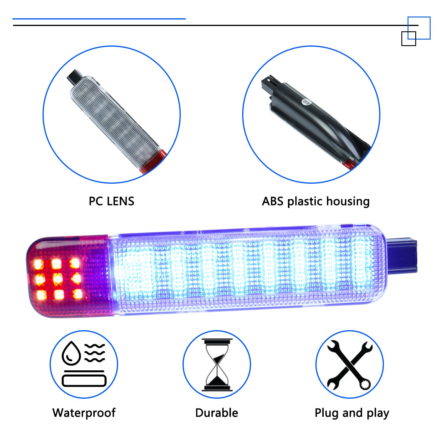Gzztores Led Interior Doors Panel Light Courtesy Lights Compatible With Chevy Silverado Gmc C/K,Sierra 1500 2500 3500, Suburban,