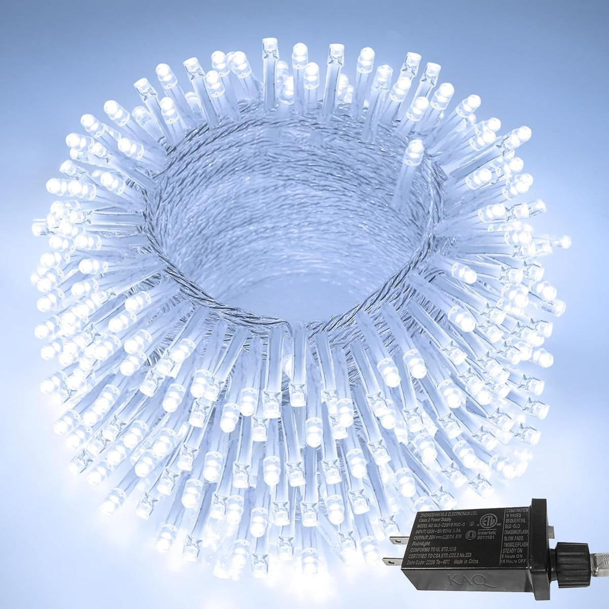 66 Ft 200 Led Christmas String Lights Outdoor/Indoor, Extendable Twinkle Fairy Lights Waterproof Clear Wire With 13 Modes For Ga