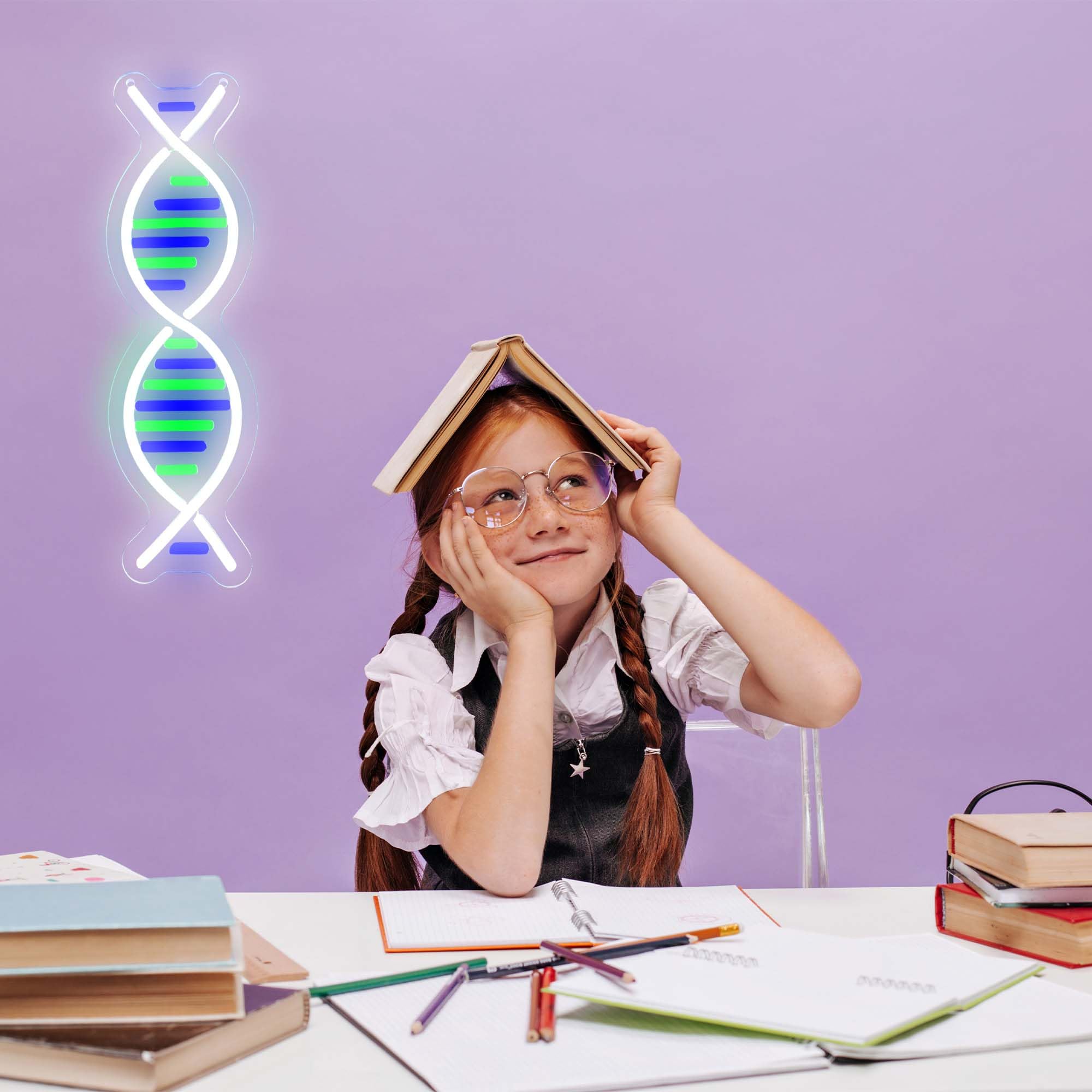 Dna Double Helix Neon Signs For Wall Decor  Dimmable Led Dna Neon Light Art Wall Sign  Usb Powered For Man Cave Gaming Room Bedroom Biology Science Gift Decor For Nurse Doctor Physician(4.7 * 16.1In)