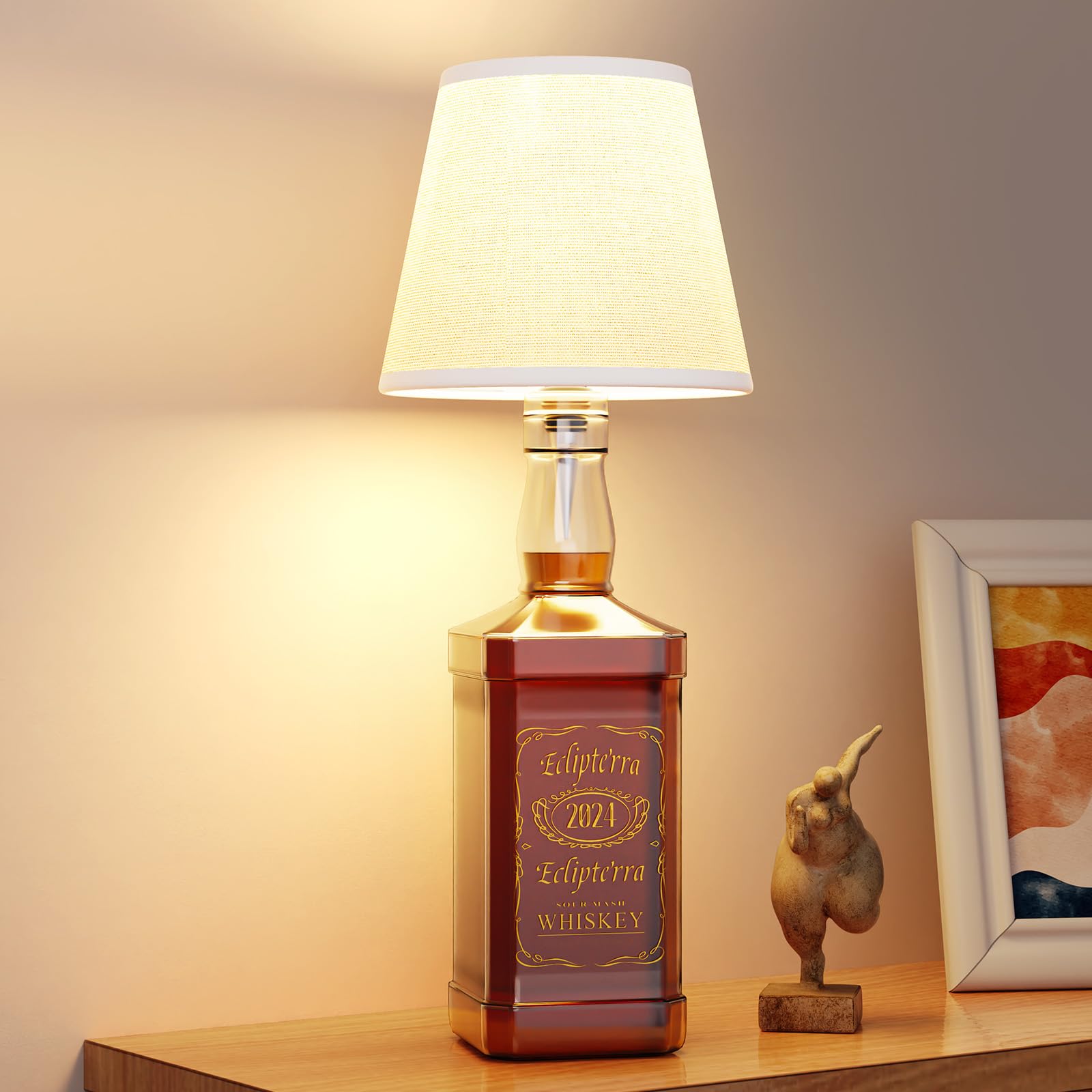 Eclipterra Cordless LED Bottle Lamp 5000mAh Battery Portable Wireless Table Lamp Wine Bottle Lamp for Indoor Outdoor Dining Bedr