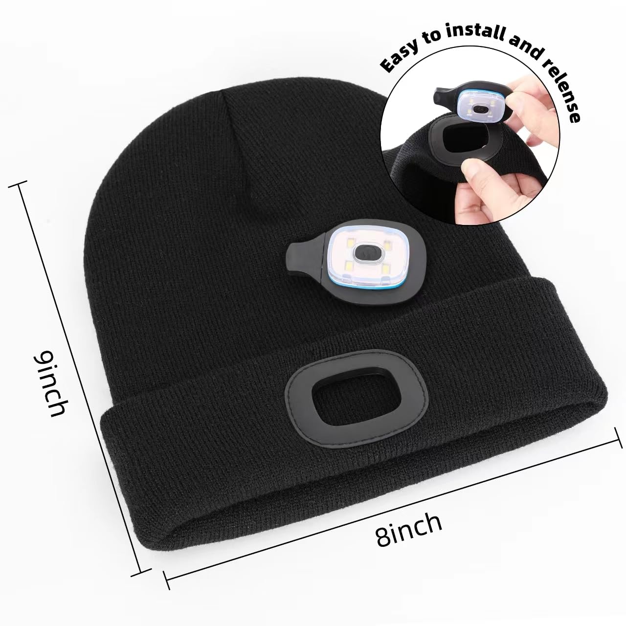 Ymhb Unisex Beanie Hat With Light, Usb Rechargeable Led Headlamp Hat Night Light Cap Christmas Stocking Stuffers Gifts For Men D