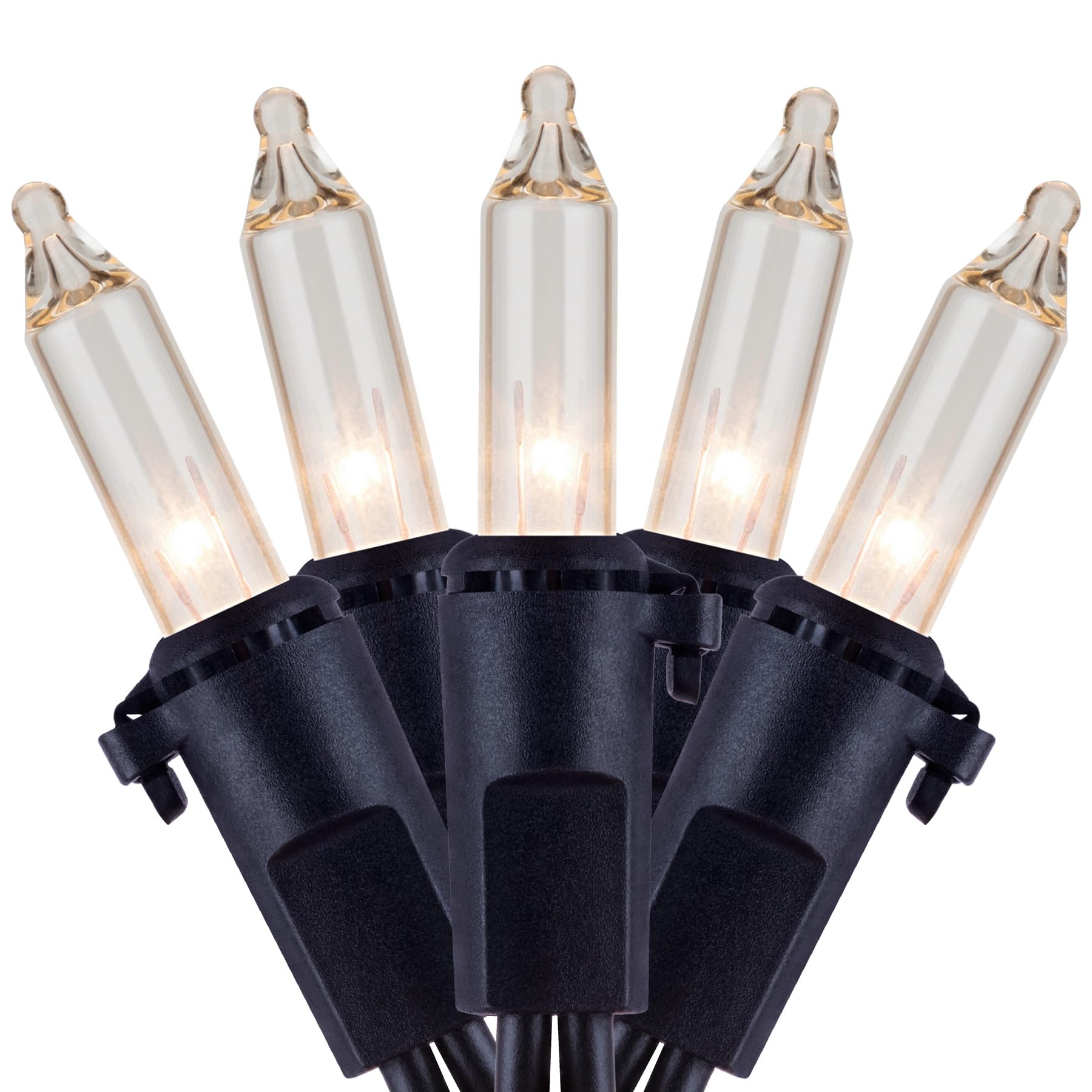 Yuletime Blue Christmas Lights With Brown Wire, 66 Feet 200 Count Ul Certified String Light, Pack Of 2 Sets 33 Ft 100 Count Incandescent Mini Light Set (Blue - Brown Wire)