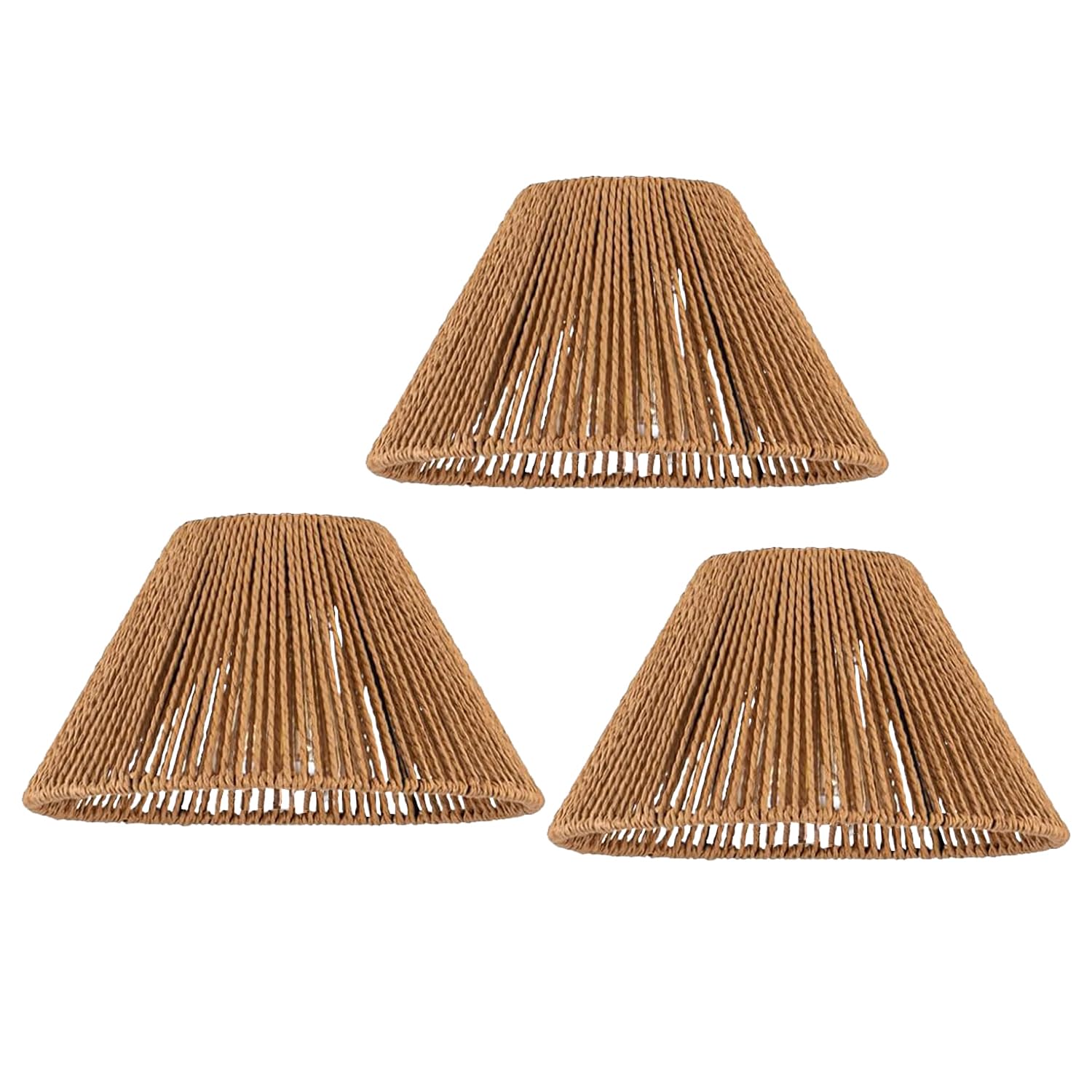 3x Boho Rattan Pendant Lamp Replacement Shade Ceiling Fan Light Covers Light Shades for Hanging Light Fixtures Pendant Light Sha